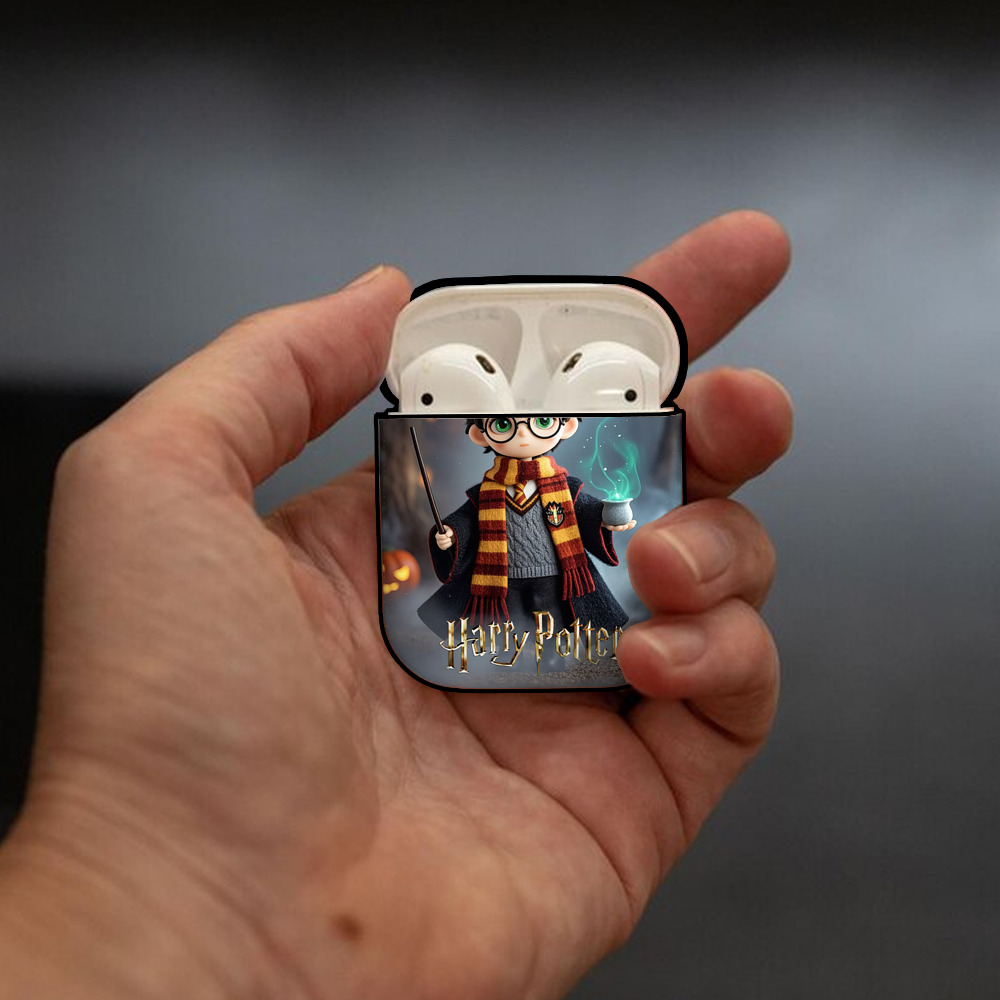 Harry Potter ハリー・ポッターシリーズ AirPods 第2世代保護ケース ハードシェル ブラック 耐衝撃・防指紋・カラビナ付き
