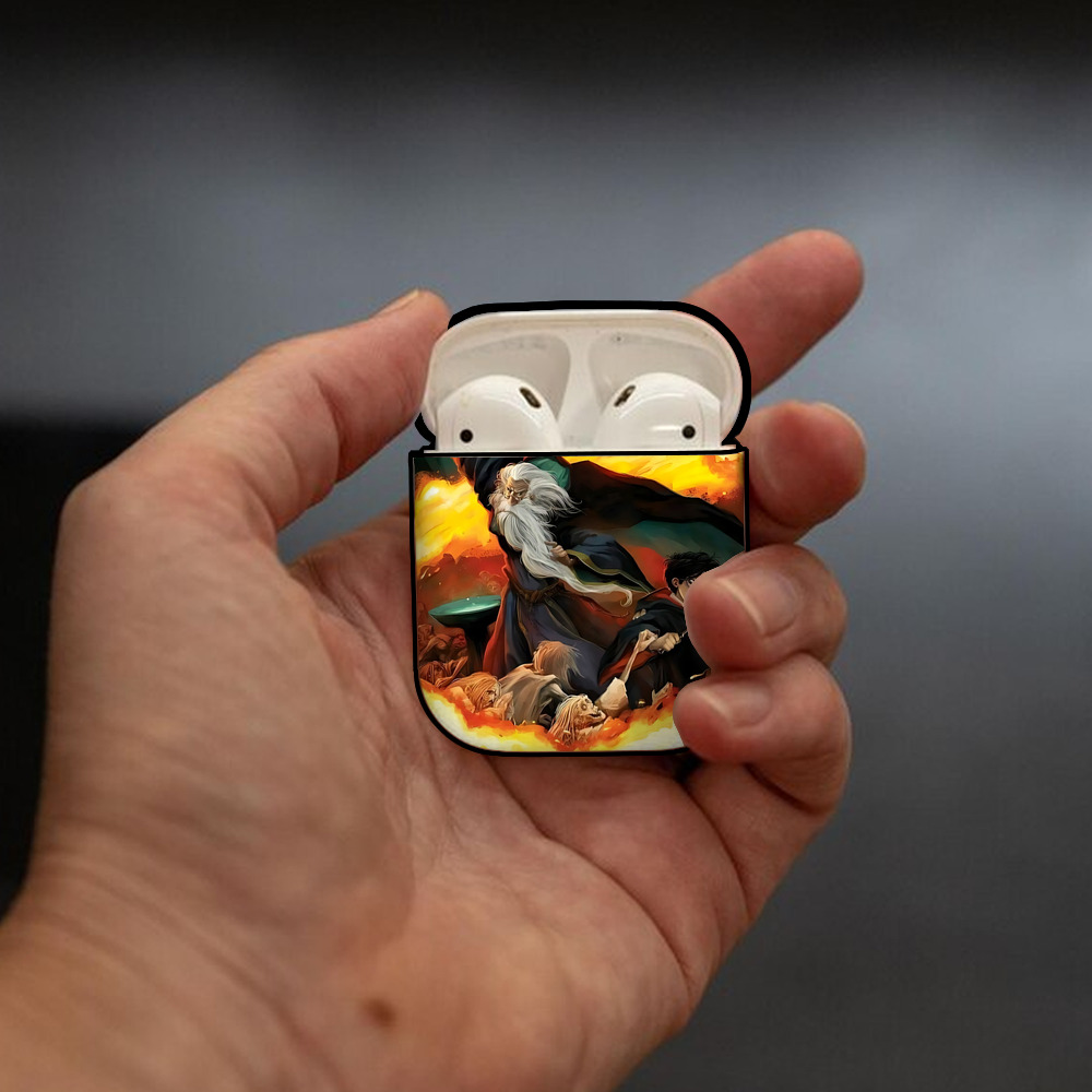 Harry Potter ハリー・ポッターシリーズ AirPods 第2世代保護ケース ハードシェル ブラック 耐衝撃・防指紋・カラビナ付き