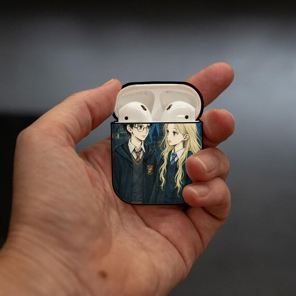 Harry Potter ハリー・ポッターシリーズ AirPods 第2世代保護ケース ハードシェル ブラック 耐衝撃・防指紋・カラビナ付き