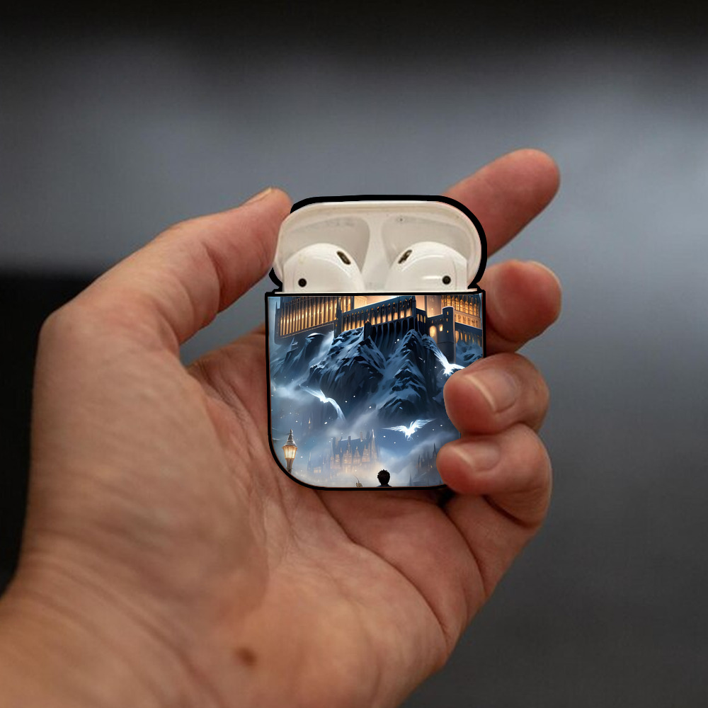Harry Potter ハリー・ポッターシリーズ AirPods 第2世代保護ケース ハードシェル ブラック 耐衝撃・防指紋・カラビナ付き
