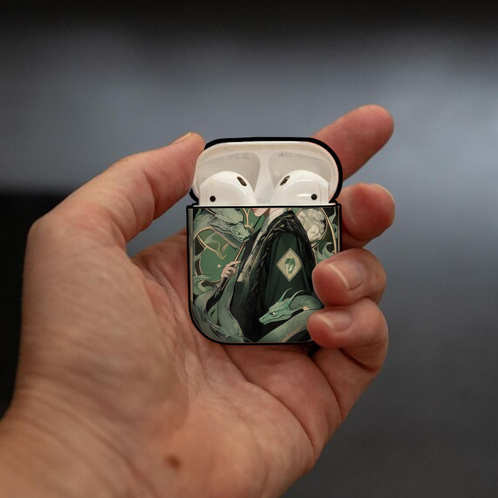 Harry Potter ハリー・ポッターシリーズ AirPods 第2世代保護ケース ハードシェル ブラック 耐衝撃・防指紋・カラビナ付き