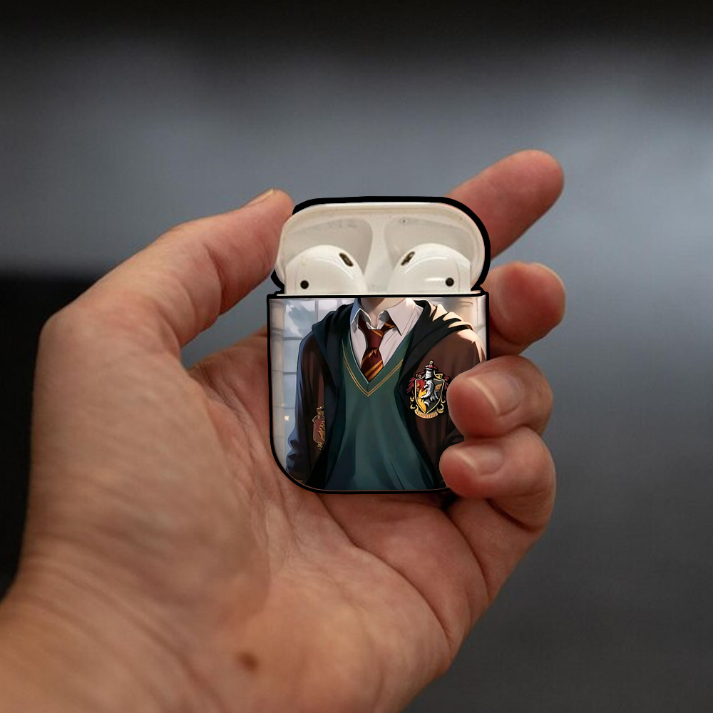 Harry Potter ハリー・ポッターシリーズ AirPods 第2世代保護ケース ハードシェル ブラック 耐衝撃・防指紋・カラビナ付き