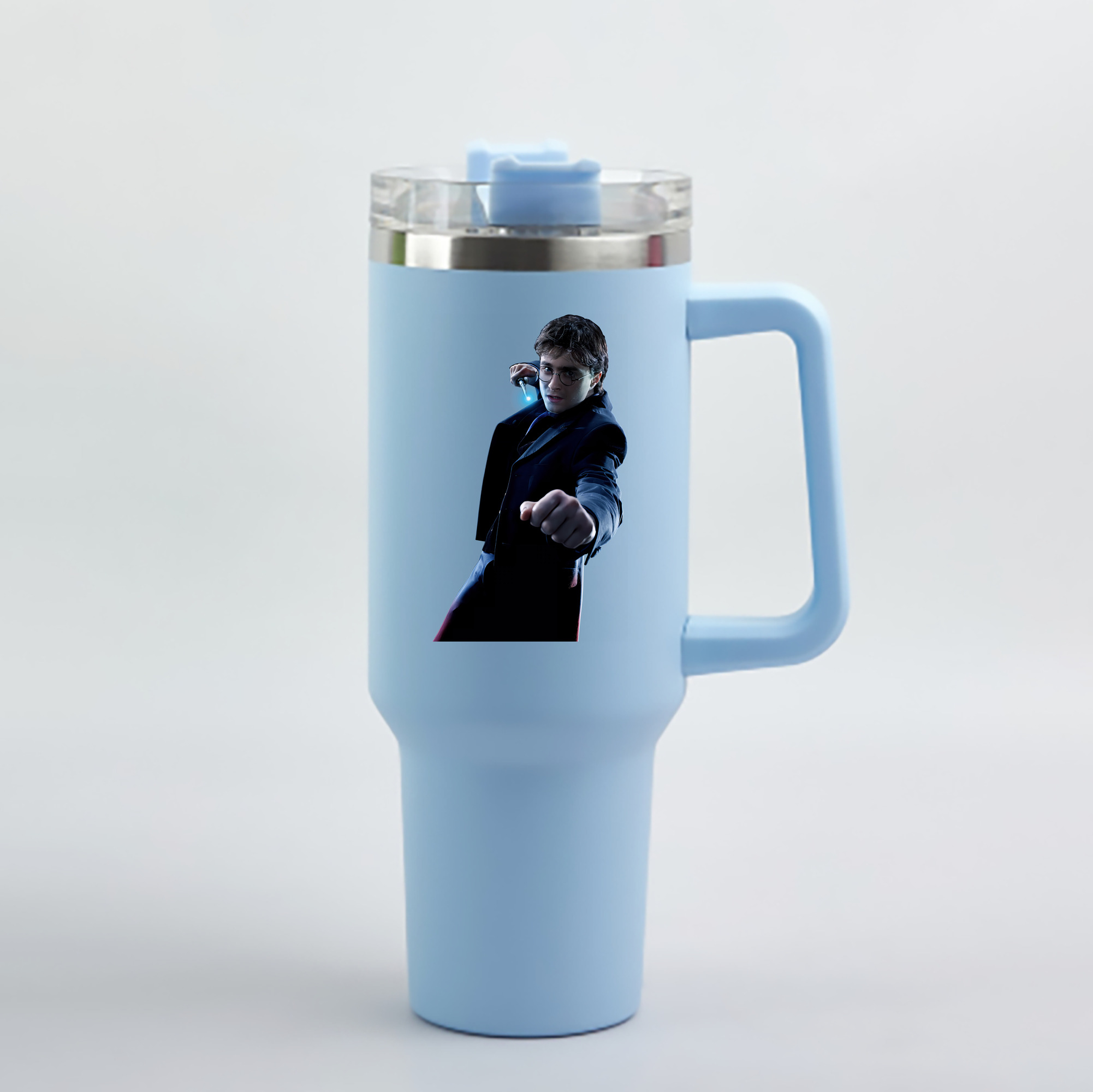 （画像用） Harry Potter ハリー・ポッターシリーズ 1200mL車用タンブラー - クリスタルステッカー（プラスチックストロー付き）