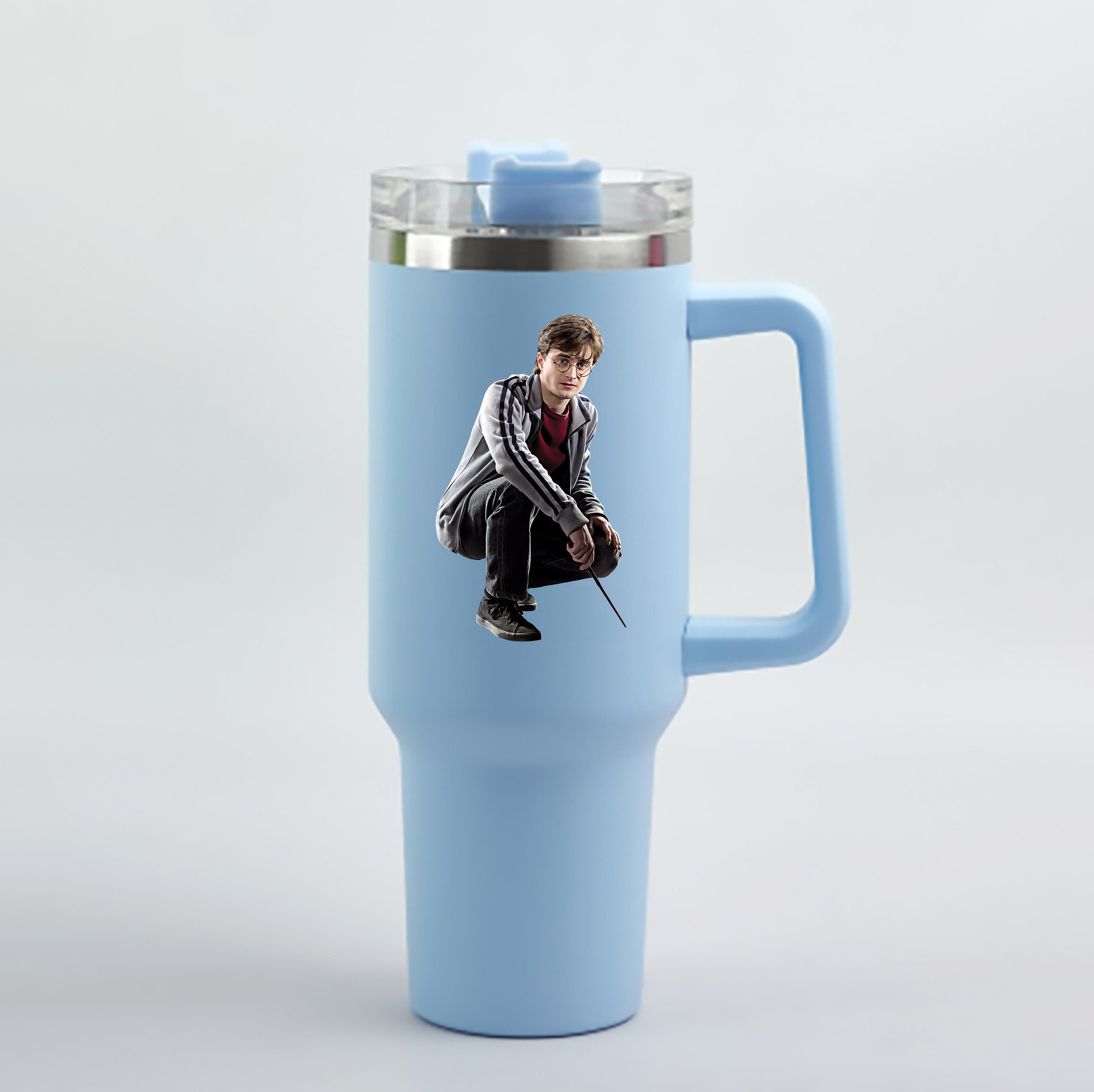（画像用） Harry Potter ハリー・ポッターシリーズ 1200mL車用タンブラー - クリスタルステッカー（プラスチックストロー付き）