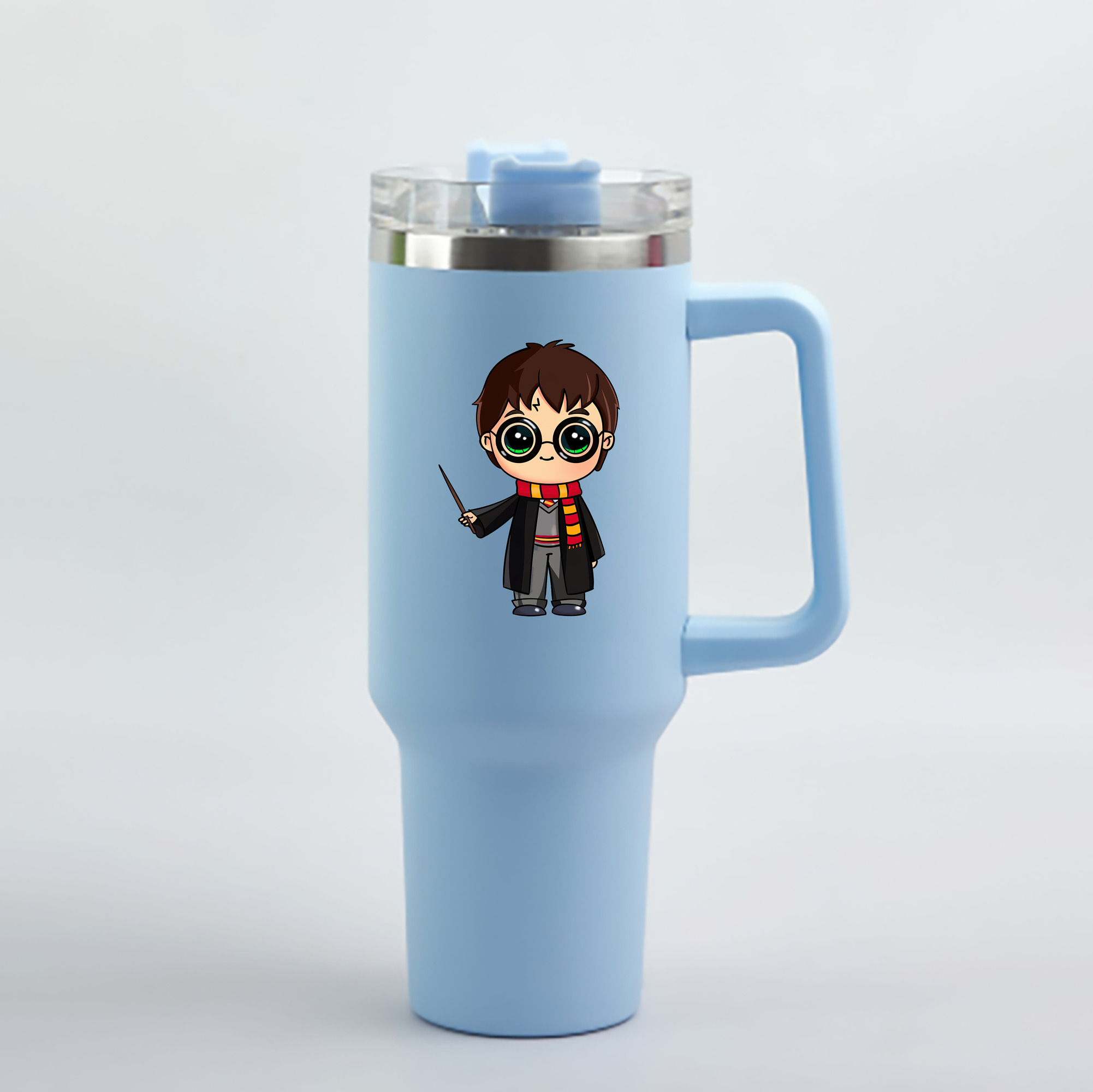 （画像用） Harry Potter ハリー・ポッターシリーズ 1200mL車用タンブラー - クリスタルステッカー（プラスチックストロー付き）