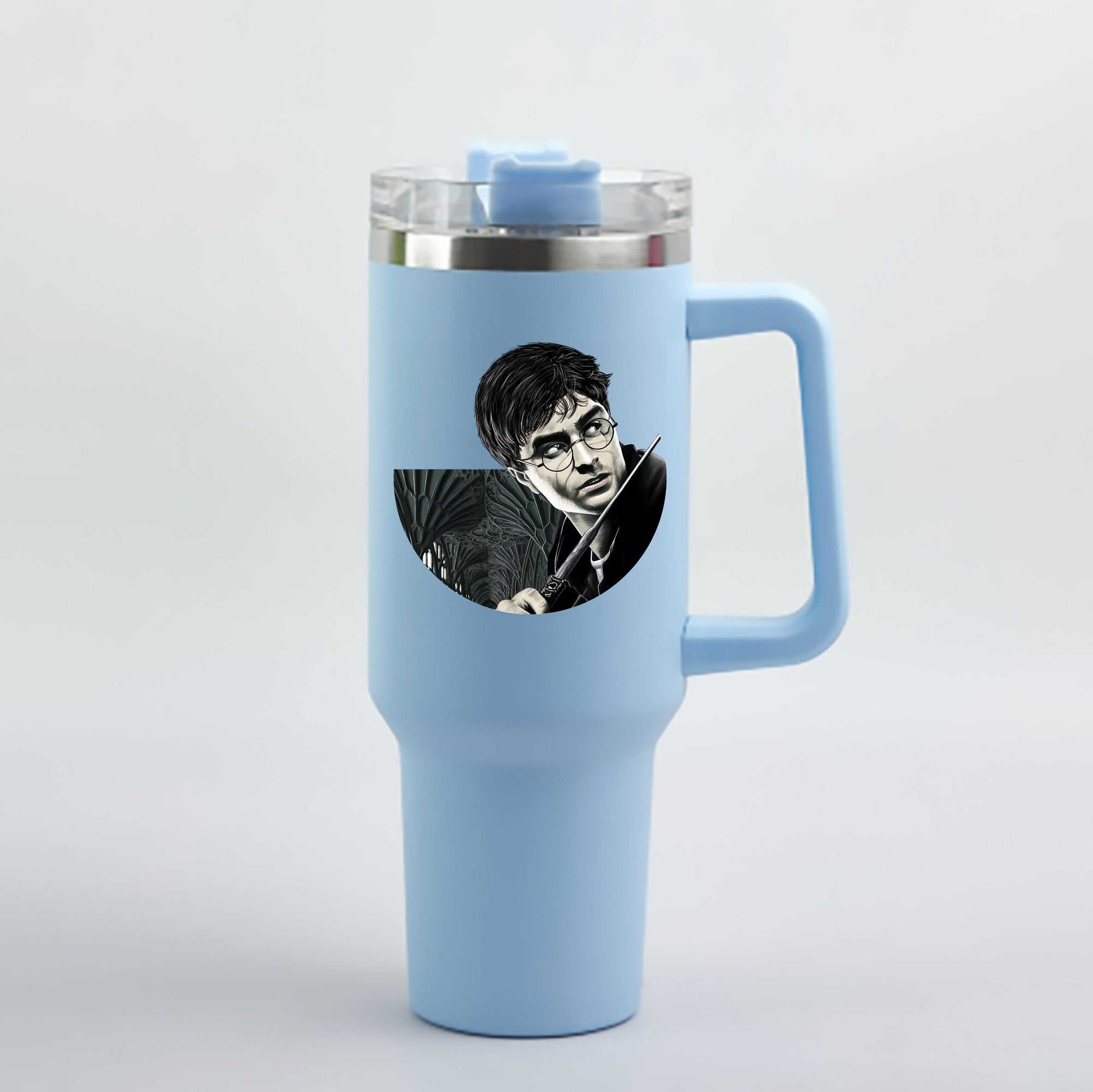 （画像用） Harry Potter ハリー・ポッターシリーズ 1200mL車用タンブラー - クリスタルステッカー（プラスチックストロー付き）
