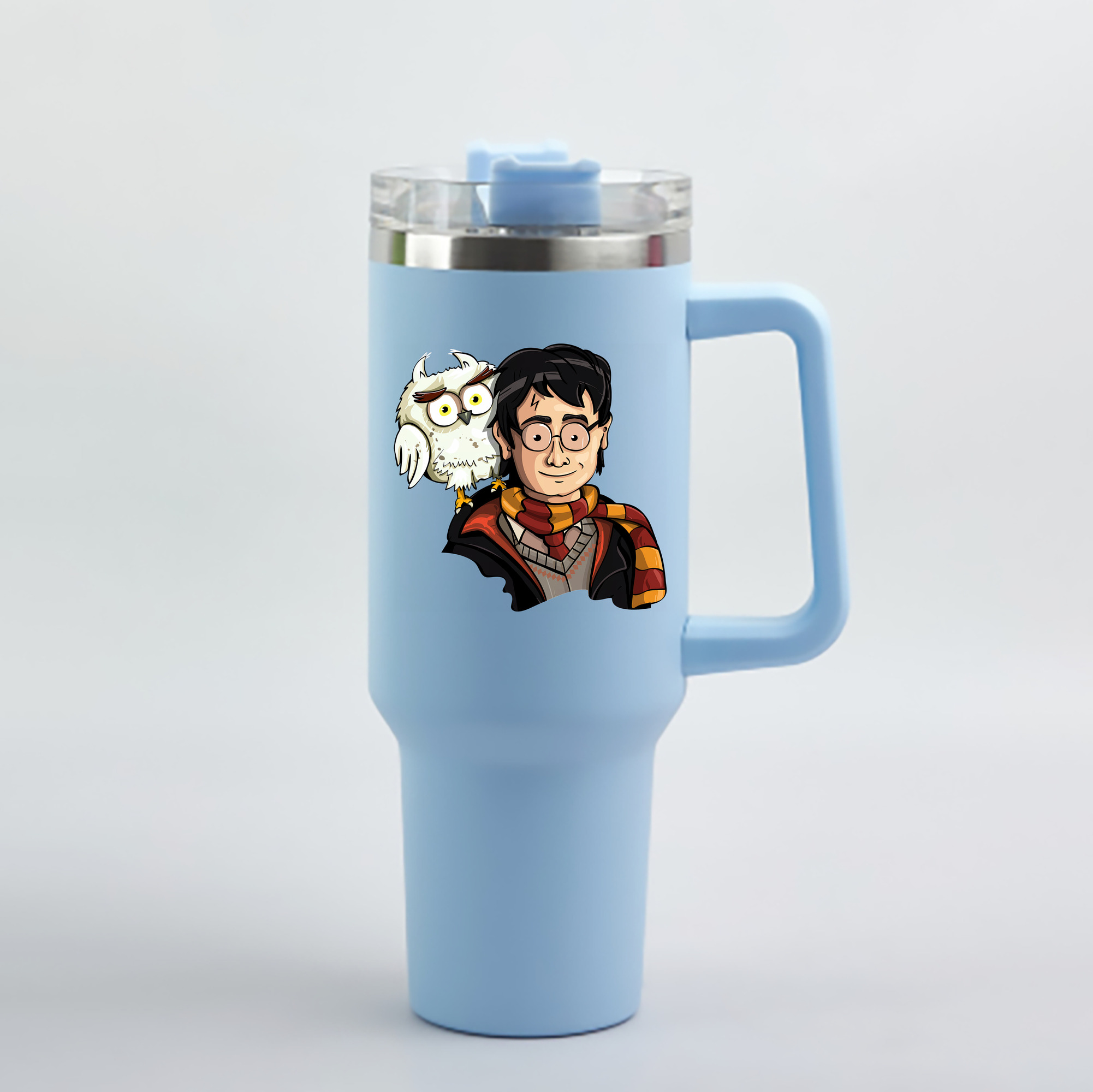 （画像用） Harry Potter ハリー・ポッターシリーズ 1200mL車用タンブラー - クリスタルステッカー（プラスチックストロー付き）