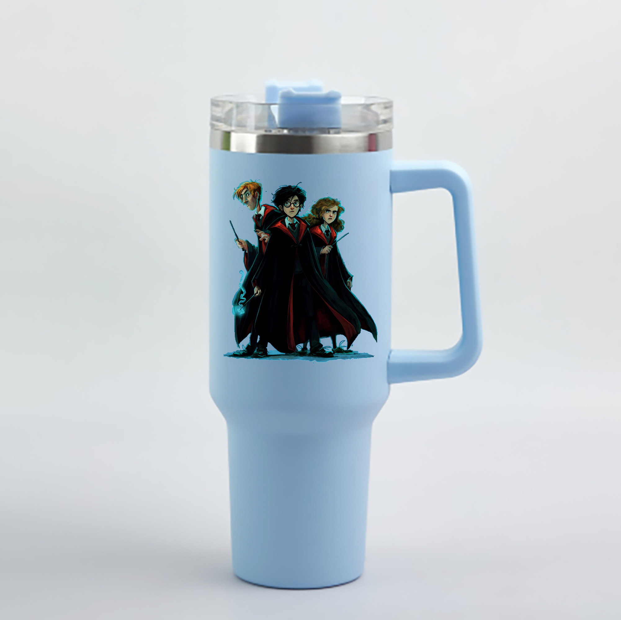 （画像用） Harry Potter ハリー・ポッターシリーズ 1200mL車用タンブラー - クリスタルステッカー（プラスチックストロー付き）