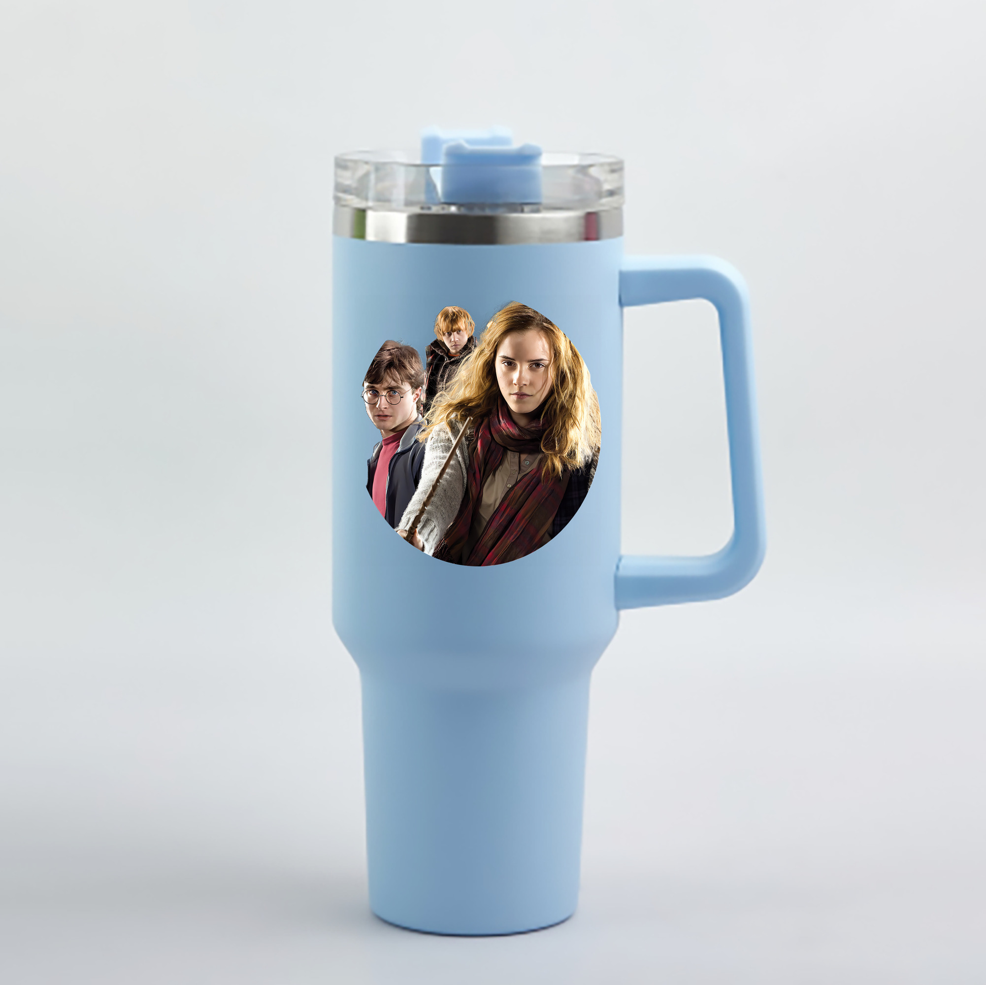 （画像用） Harry Potter ハリー・ポッターシリーズ 1200mL車用タンブラー - クリスタルステッカー（プラスチックストロー付き）