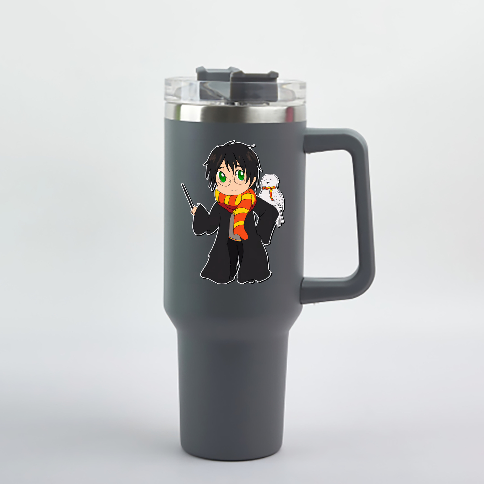 （画像用） Harry Potter ハリー・ポッターシリーズ 1200mL車用タンブラー - クリスタルステッカー（プラスチックストロー付き）