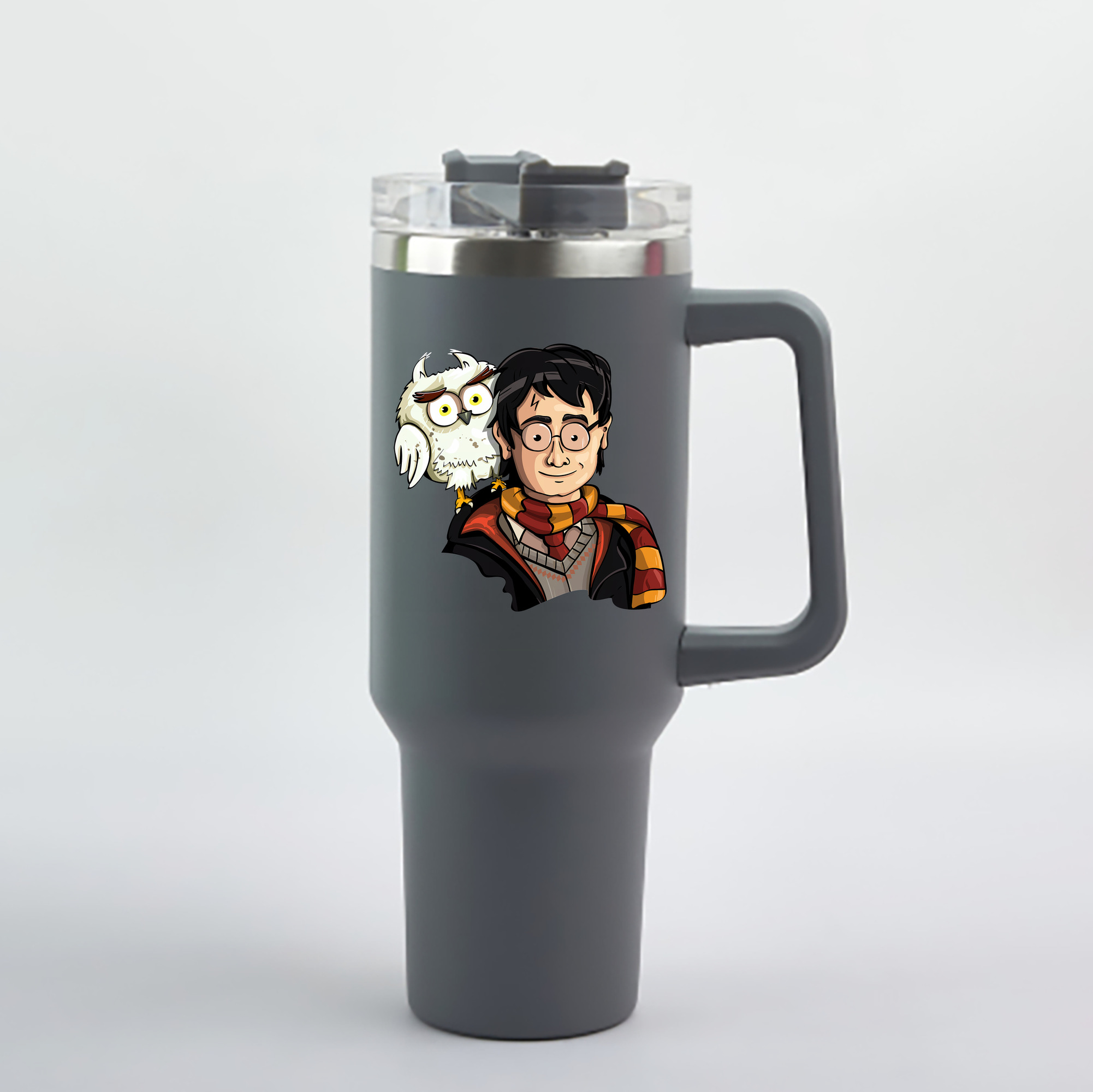（画像用） Harry Potter ハリー・ポッターシリーズ 1200mL車用タンブラー - クリスタルステッカー（プラスチックストロー付き）