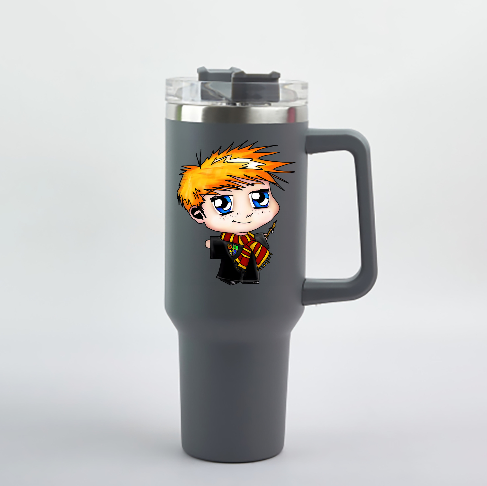 （画像用） Harry Potter ハリー・ポッターシリーズ 1200mL車用タンブラー - クリスタルステッカー（プラスチックストロー付き）