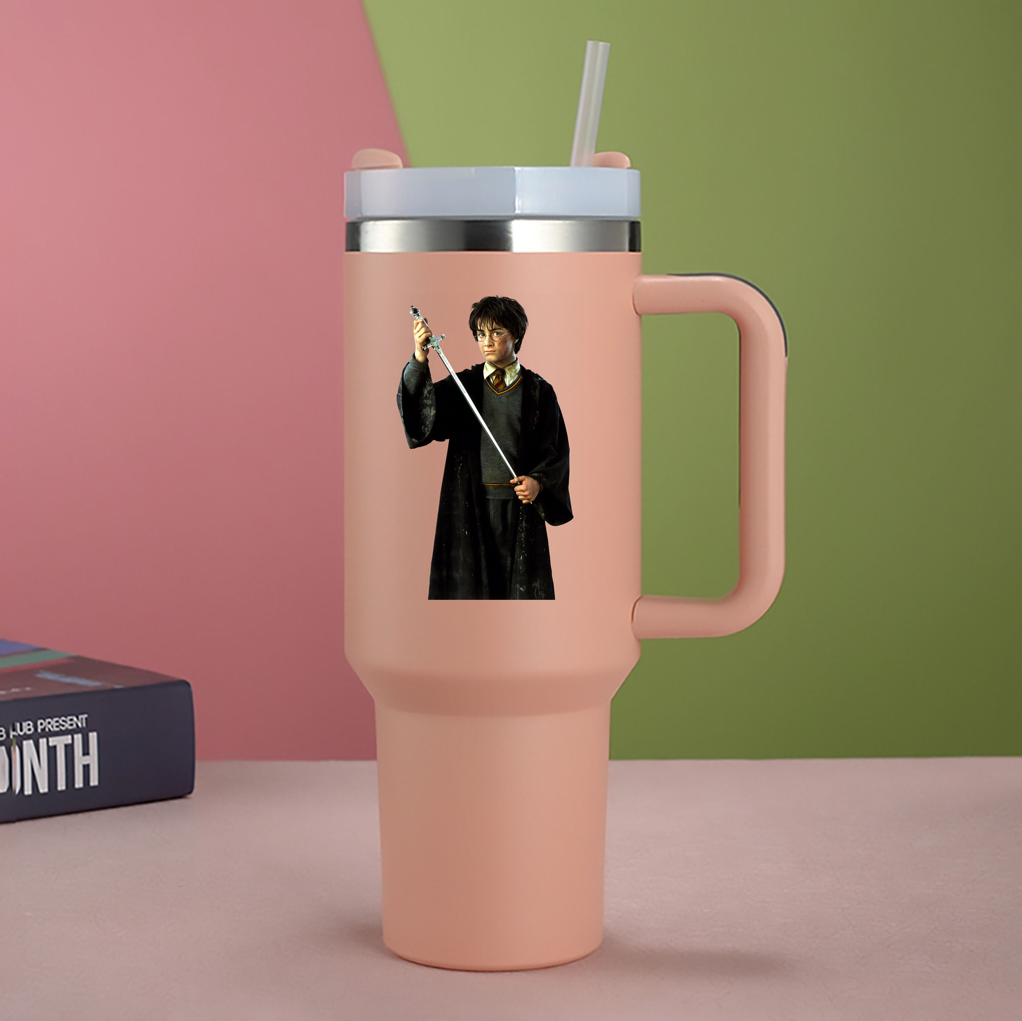 （画像用） Harry Potter ハリー・ポッターシリーズ 1200mL車用タンブラー - クリスタルステッカー（プラスチックストロー付き）