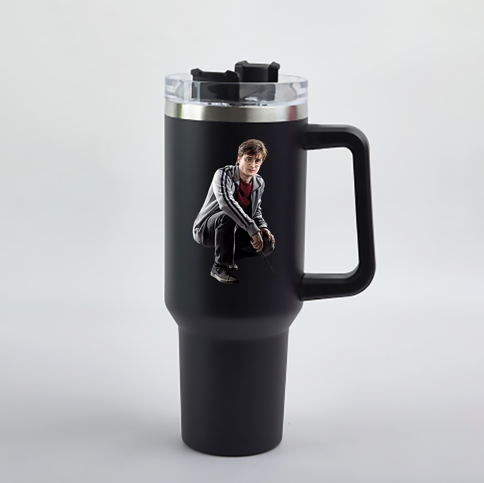 （画像用） Harry Potter ハリー・ポッターシリーズ 1200mL車用タンブラー - クリスタルステッカー（プラスチックストロー付き）