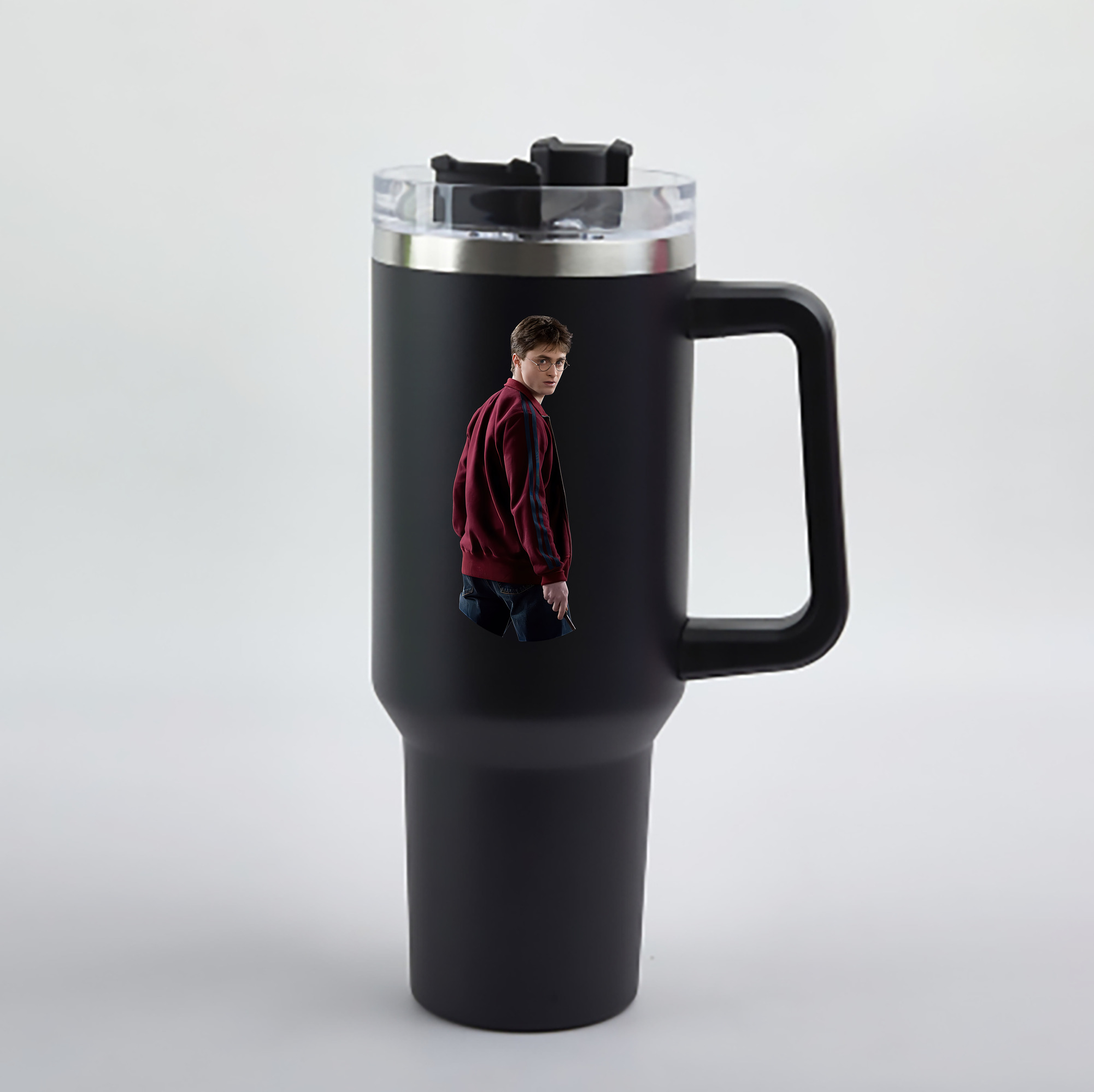 （画像用） Harry Potter ハリー・ポッターシリーズ 1200mL車用タンブラー - クリスタルステッカー（プラスチックストロー付き）
