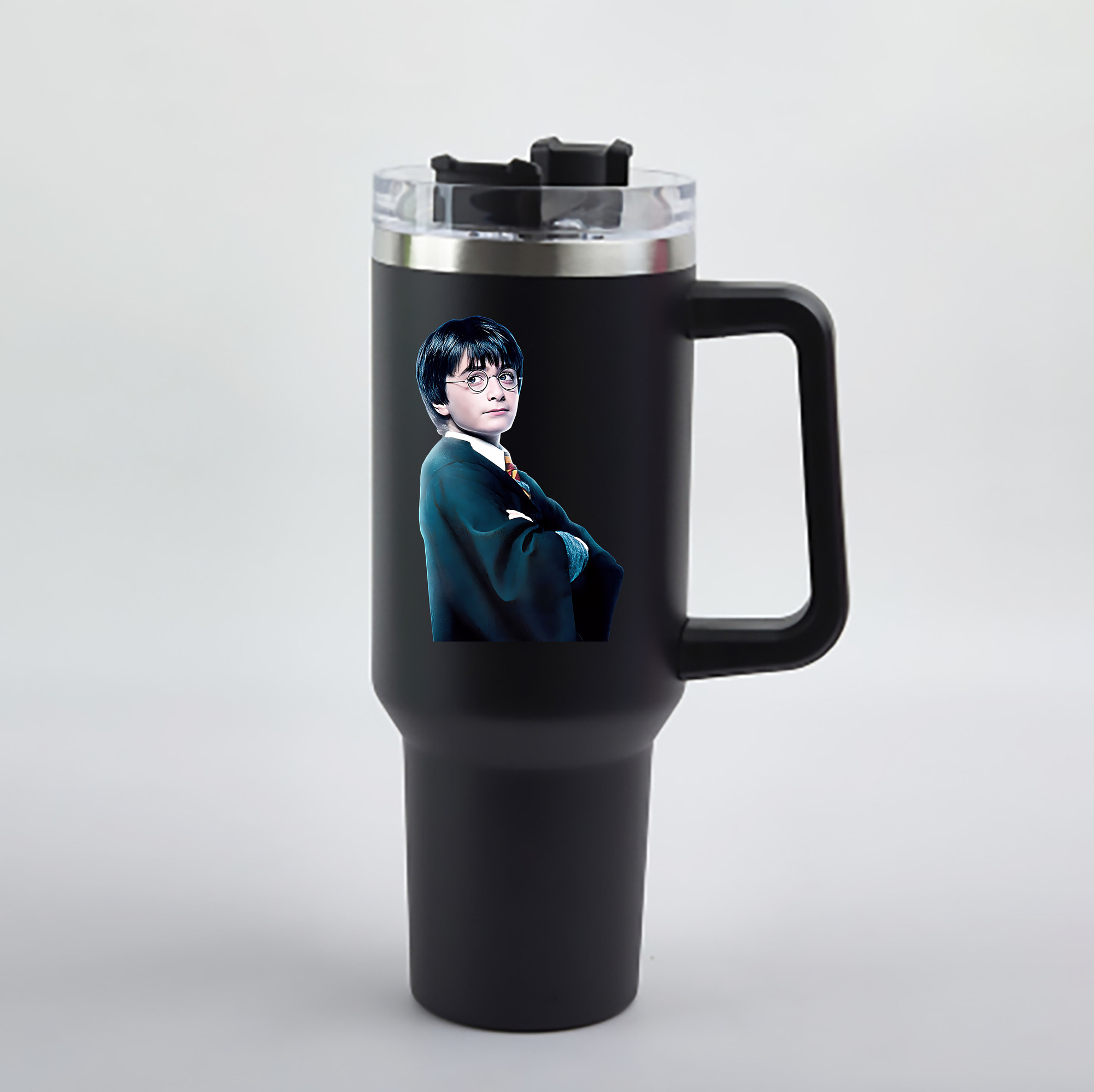 （画像用） Harry Potter ハリー・ポッターシリーズ 1200mL車用タンブラー - クリスタルステッカー（プラスチックストロー付き）
