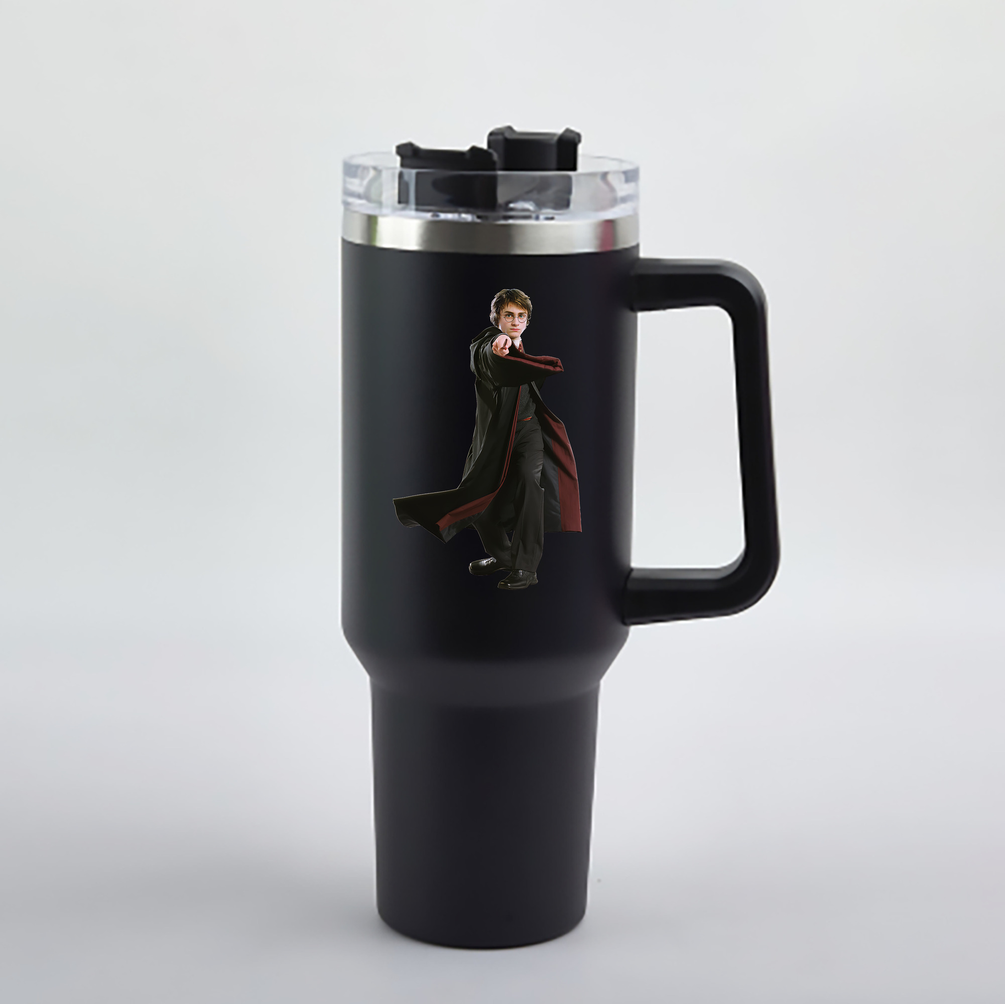 （画像用） Harry Potter ハリー・ポッターシリーズ 1200mL車用タンブラー - クリスタルステッカー（プラスチックストロー付き）