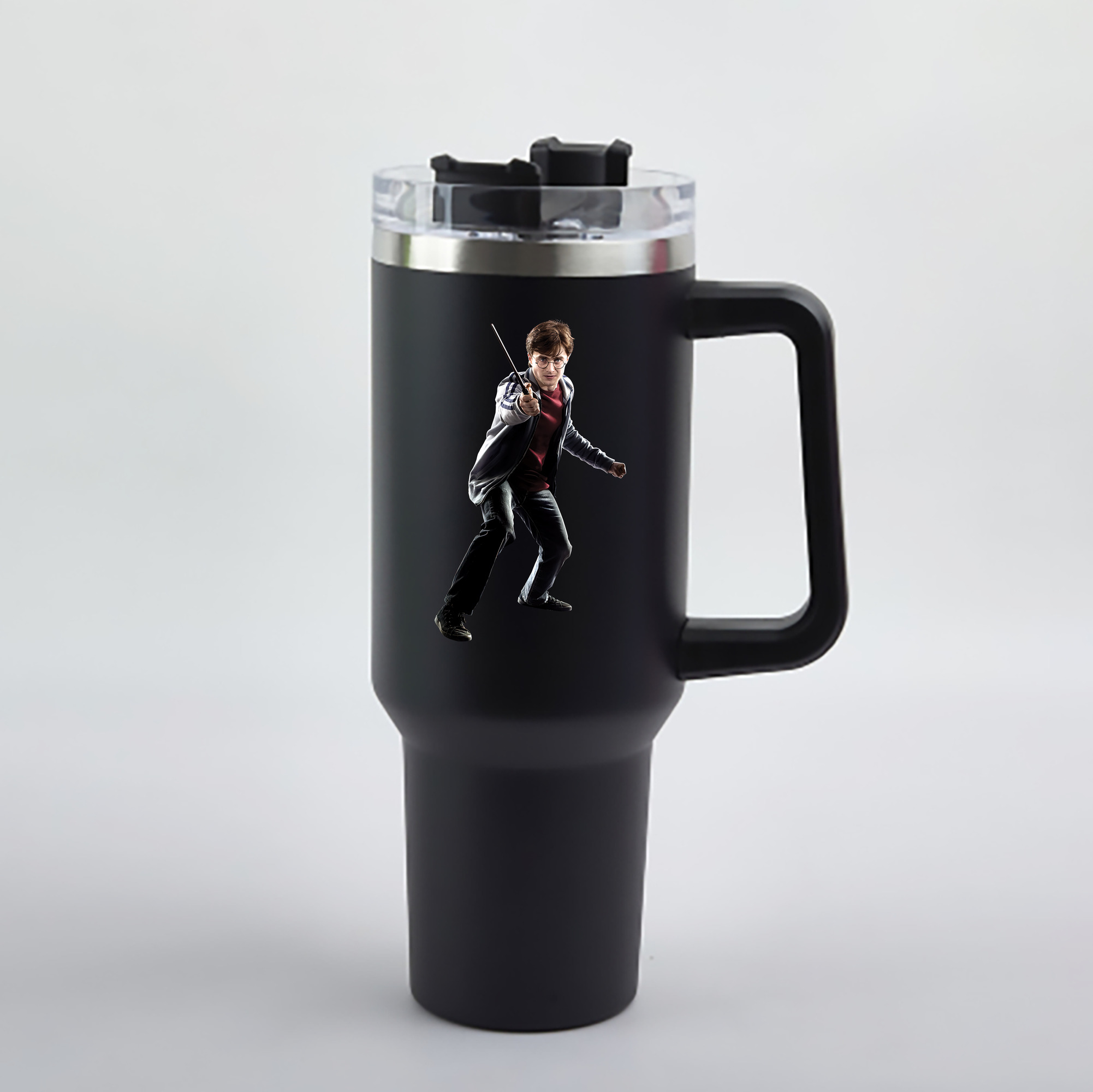 （画像用） Harry Potter ハリー・ポッターシリーズ 1200mL車用タンブラー - クリスタルステッカー（プラスチックストロー付き）