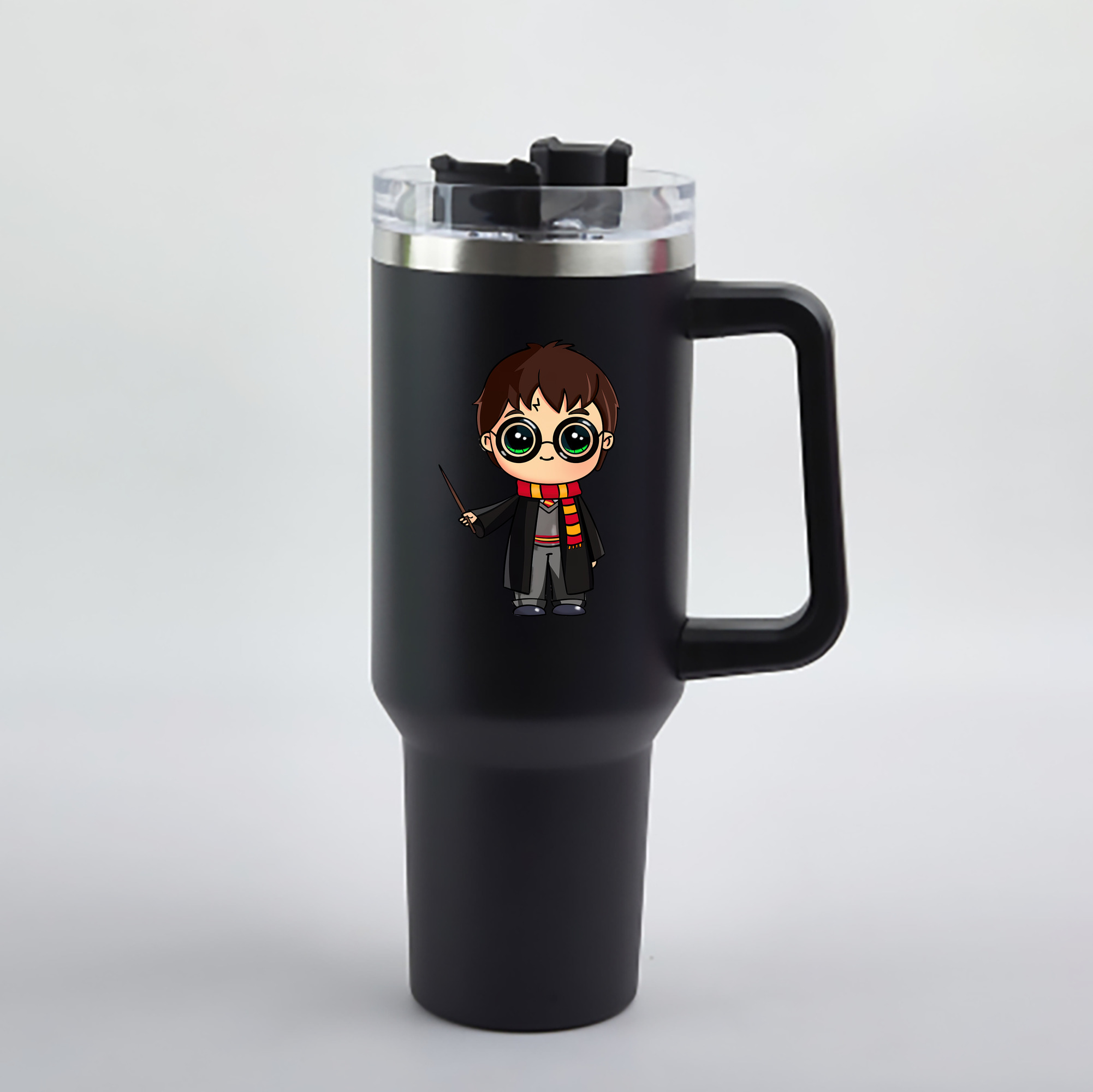 （画像用） Harry Potter ハリー・ポッターシリーズ 1200mL車用タンブラー - クリスタルステッカー（プラスチックストロー付き）