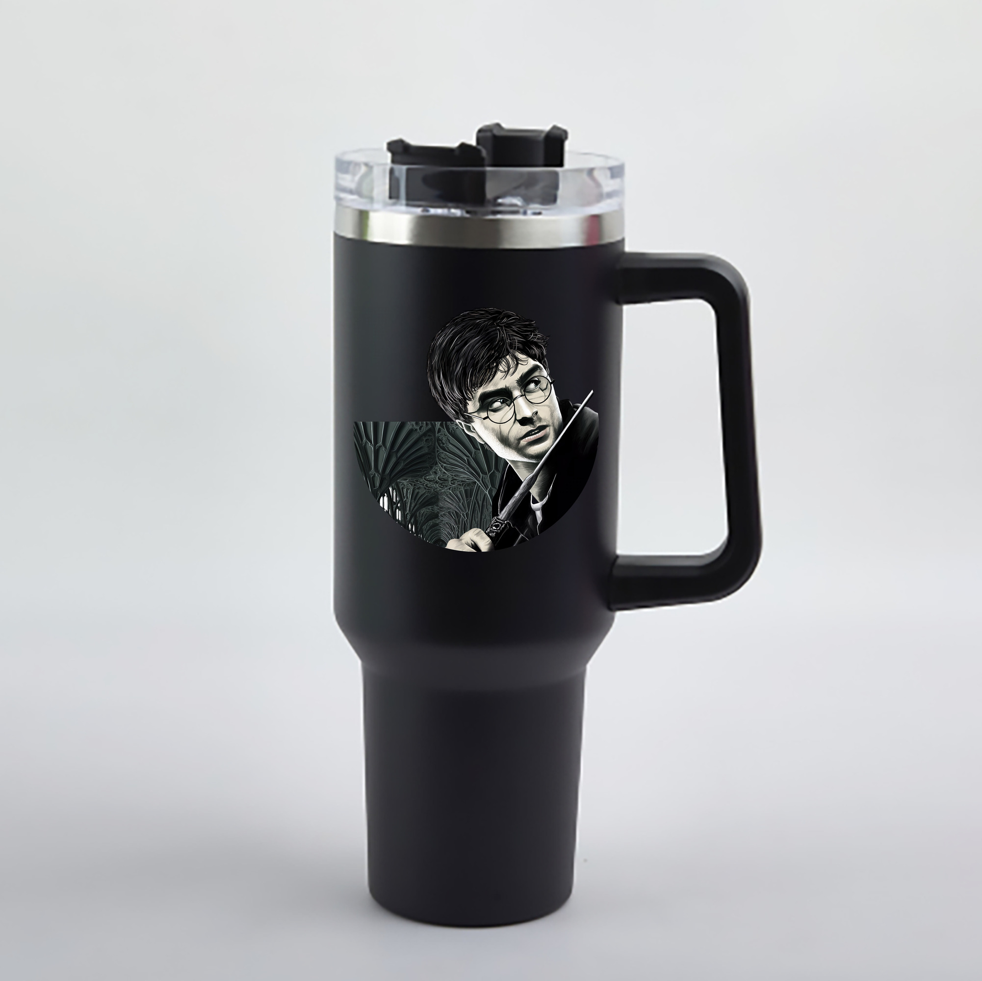 （画像用） Harry Potter ハリー・ポッターシリーズ 1200mL車用タンブラー - クリスタルステッカー（プラスチックストロー付き）