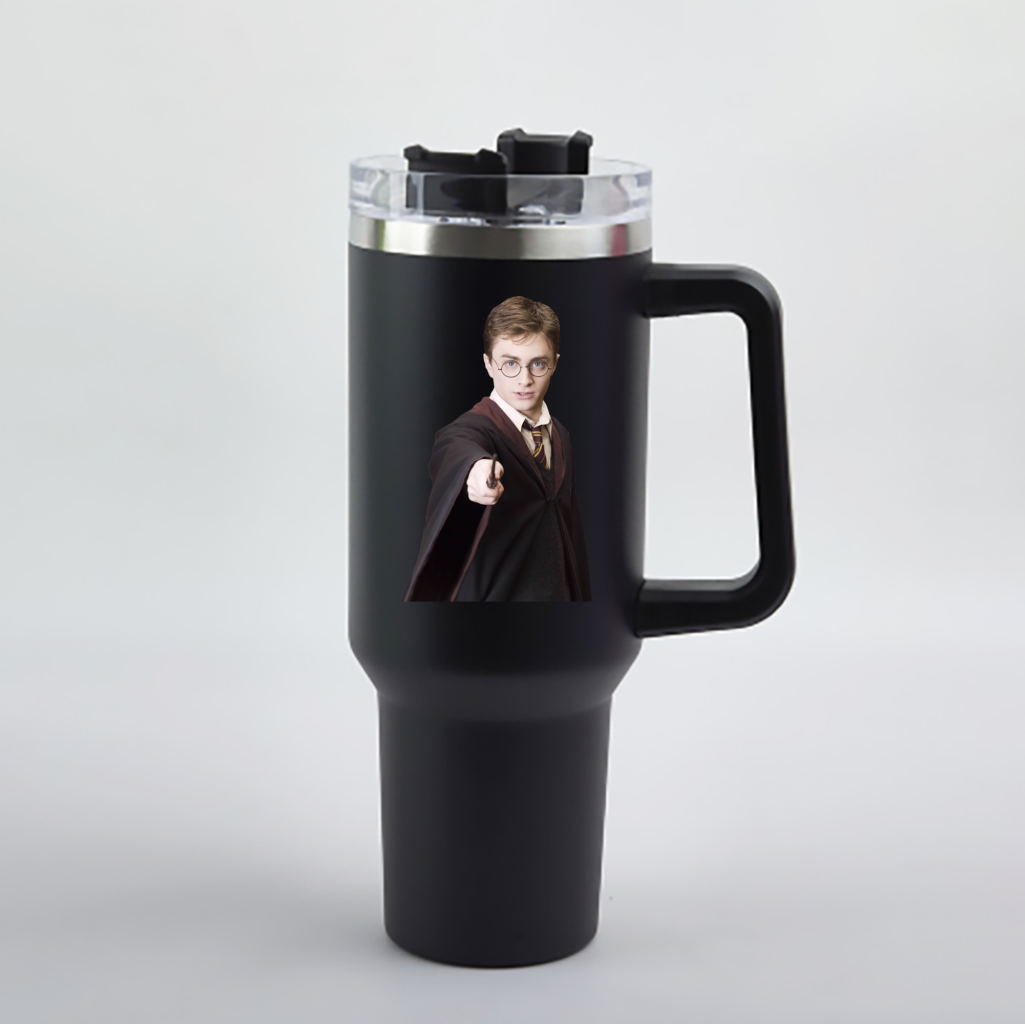 （画像用） Harry Potter ハリー・ポッターシリーズ 1200mL車用タンブラー - クリスタルステッカー（プラスチックストロー付き）