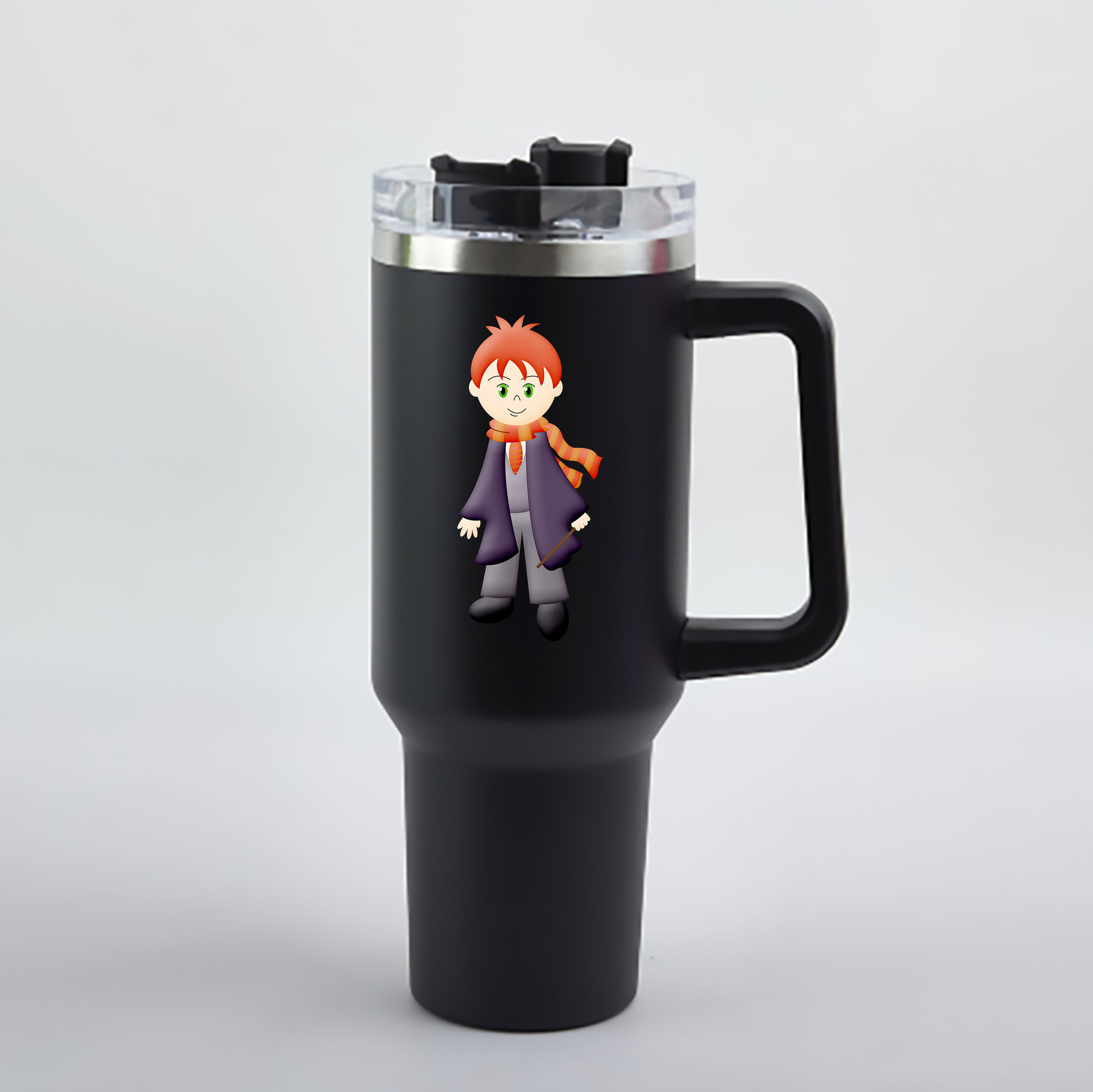 （画像用） Harry Potter ハリー・ポッターシリーズ 1200mL車用タンブラー - クリスタルステッカー（プラスチックストロー付き）