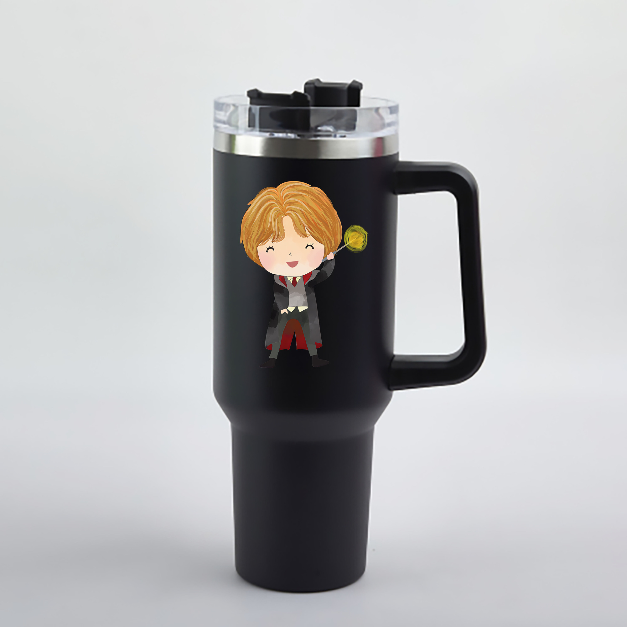 （画像用） Harry Potter ハリー・ポッターシリーズ 1200mL車用タンブラー - クリスタルステッカー（プラスチックストロー付き）