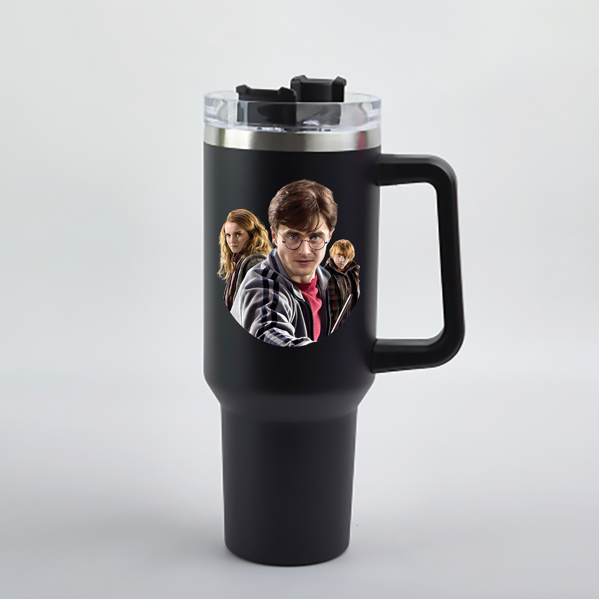 （画像用） Harry Potter ハリー・ポッターシリーズ 1200mL車用タンブラー - クリスタルステッカー（プラスチックストロー付き）