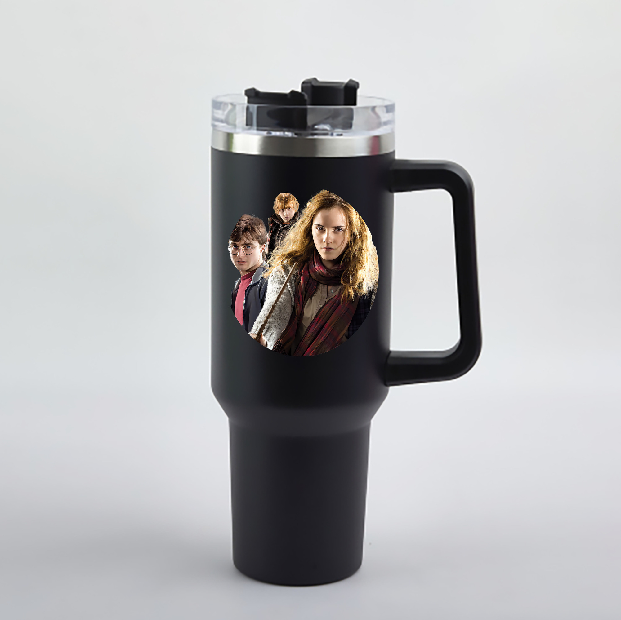 （画像用） Harry Potter ハリー・ポッターシリーズ 1200mL車用タンブラー - クリスタルステッカー（プラスチックストロー付き）