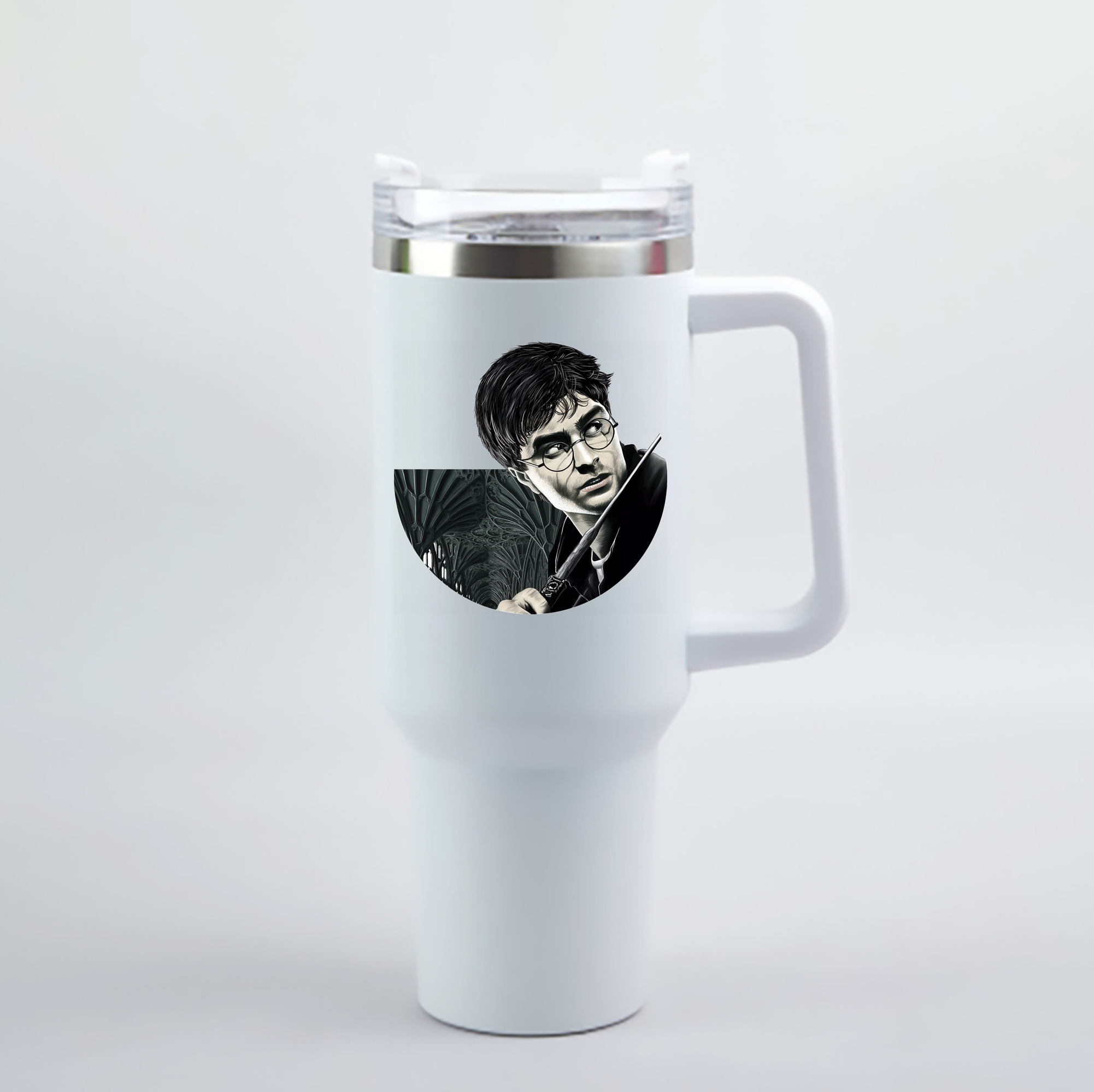（画像用） Harry Potter ハリー・ポッターシリーズ 1200mL車用タンブラー - クリスタルステッカー（プラスチックストロー付き）