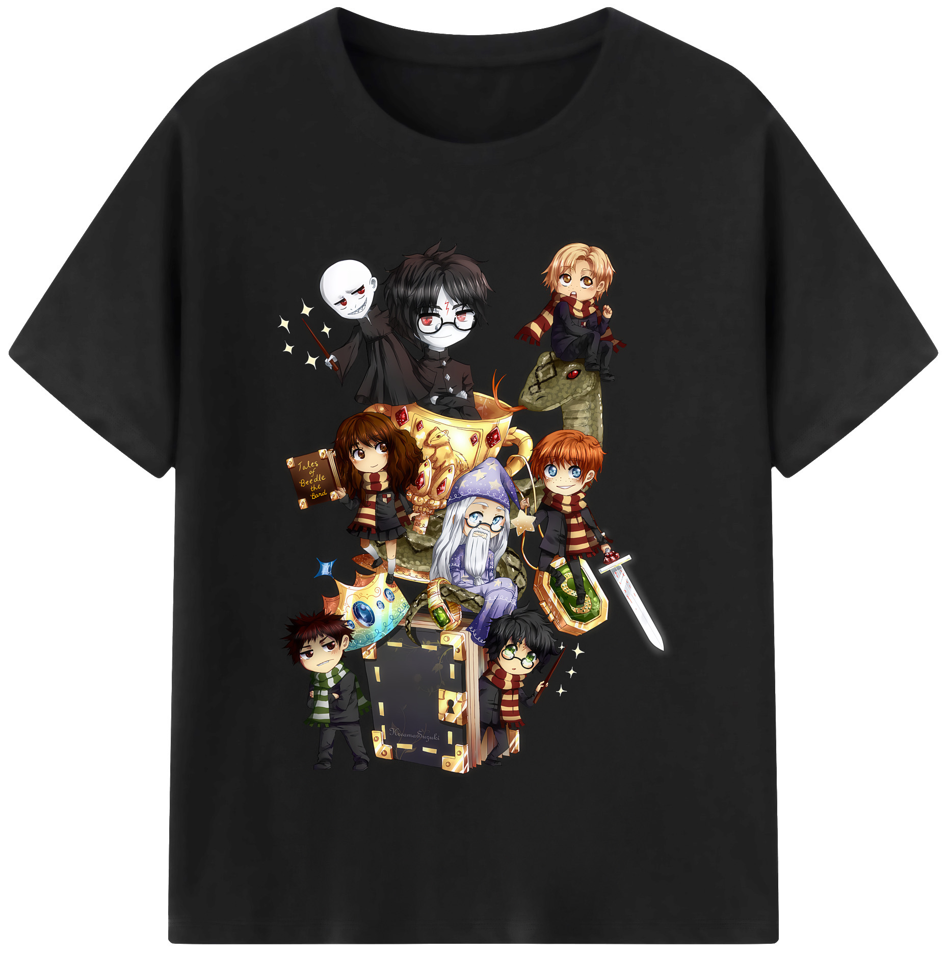（画像用） Harry Potter ハリー・ポッターシリーズ 綿100％半袖Tシャツ（フロントプリント）