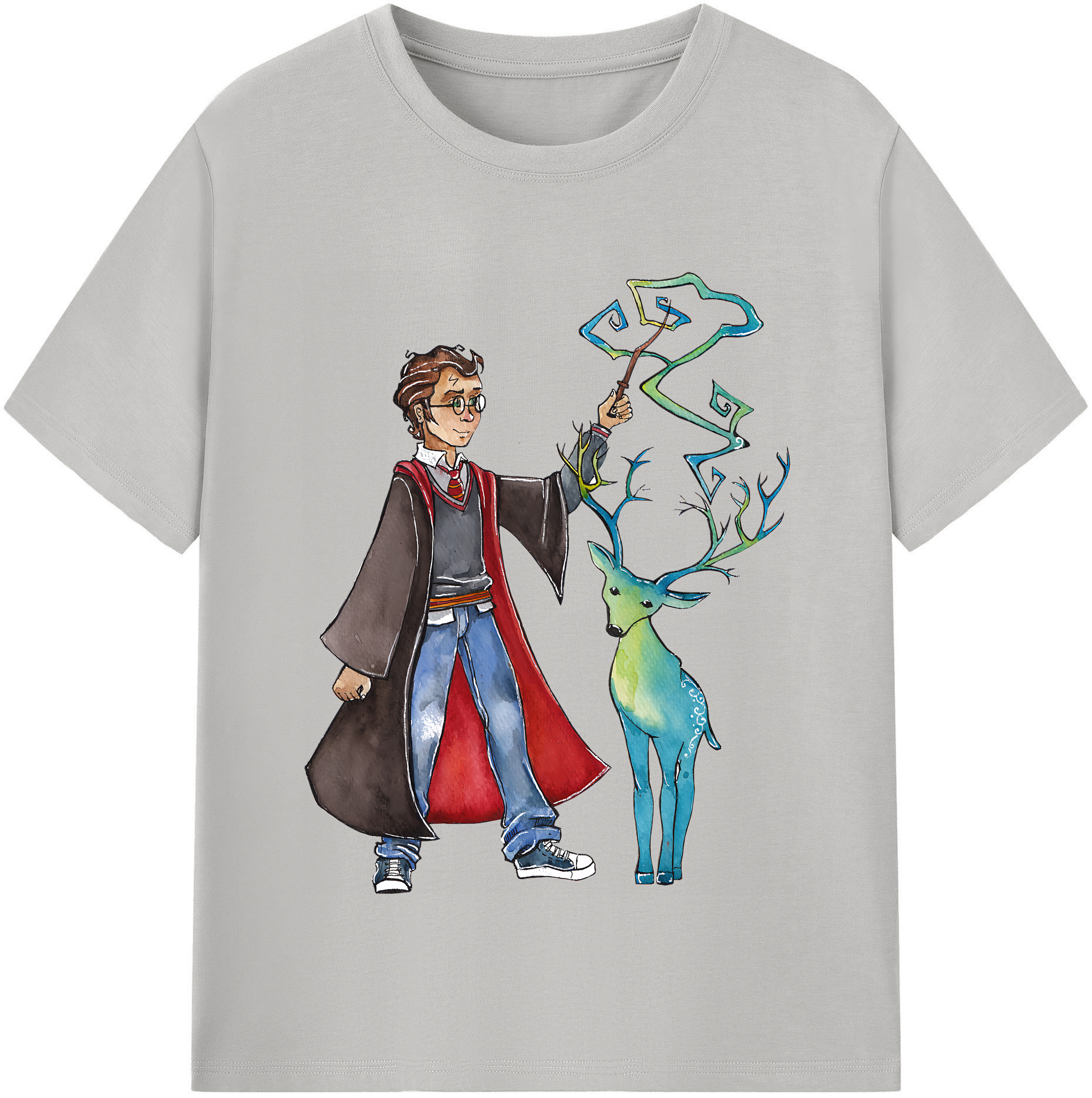 （画像用） Harry Potter ハリー・ポッターシリーズ 綿100％半袖Tシャツ（フロントプリント）