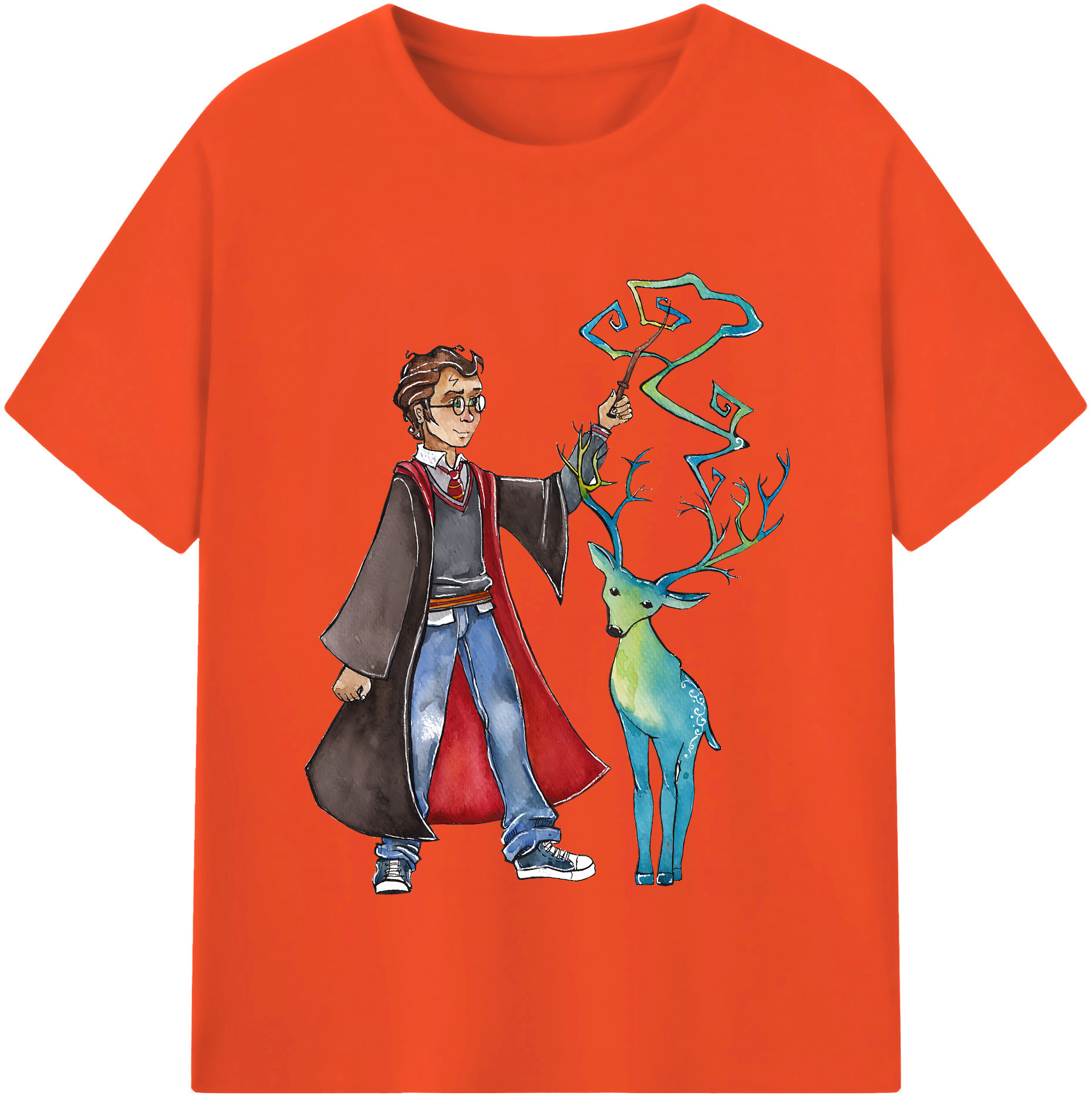 （画像用） Harry Potter ハリー・ポッターシリーズ 綿100％半袖Tシャツ（フロントプリント）