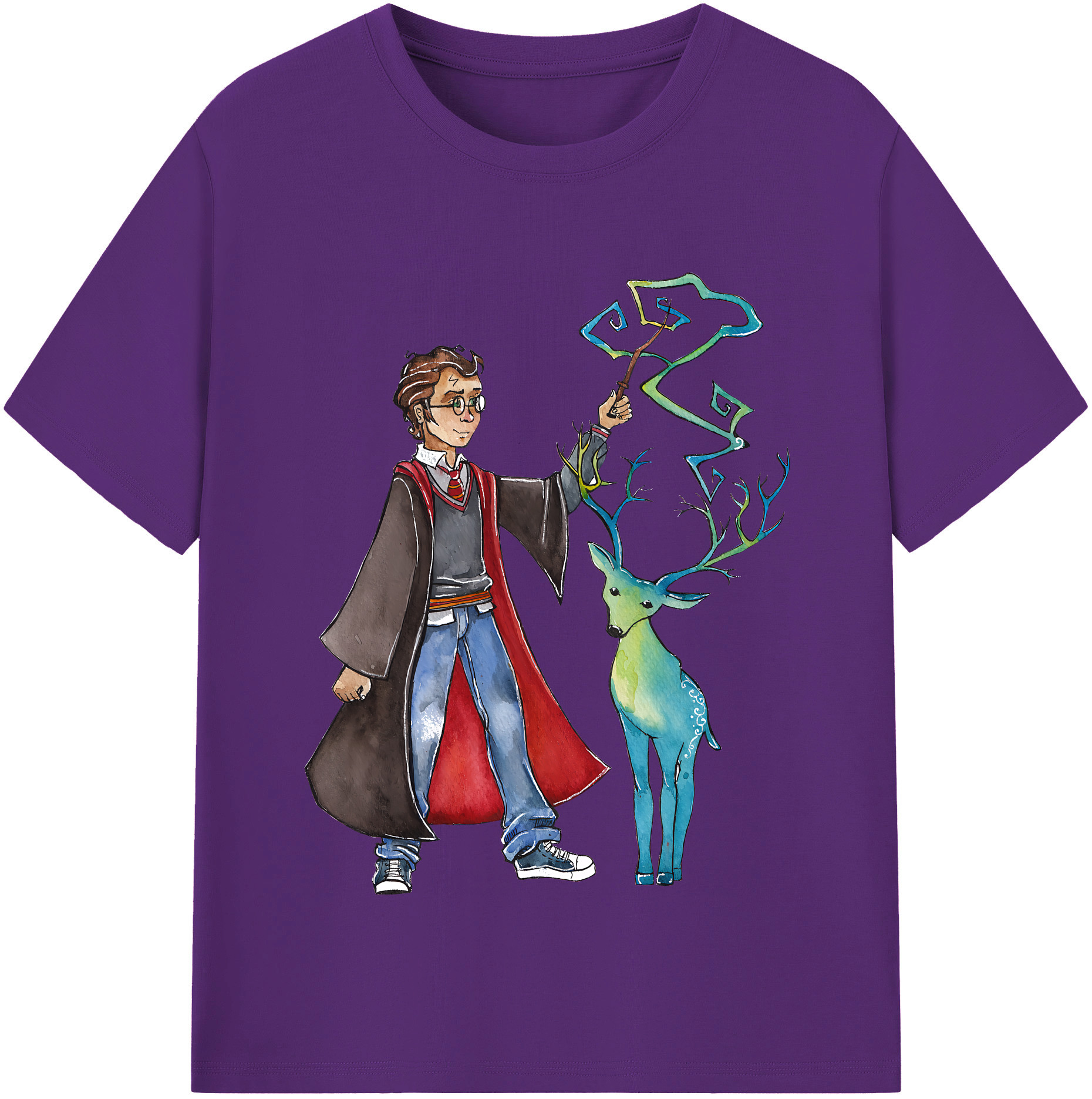 （画像用） Harry Potter ハリー・ポッターシリーズ 綿100％半袖Tシャツ（フロントプリント）