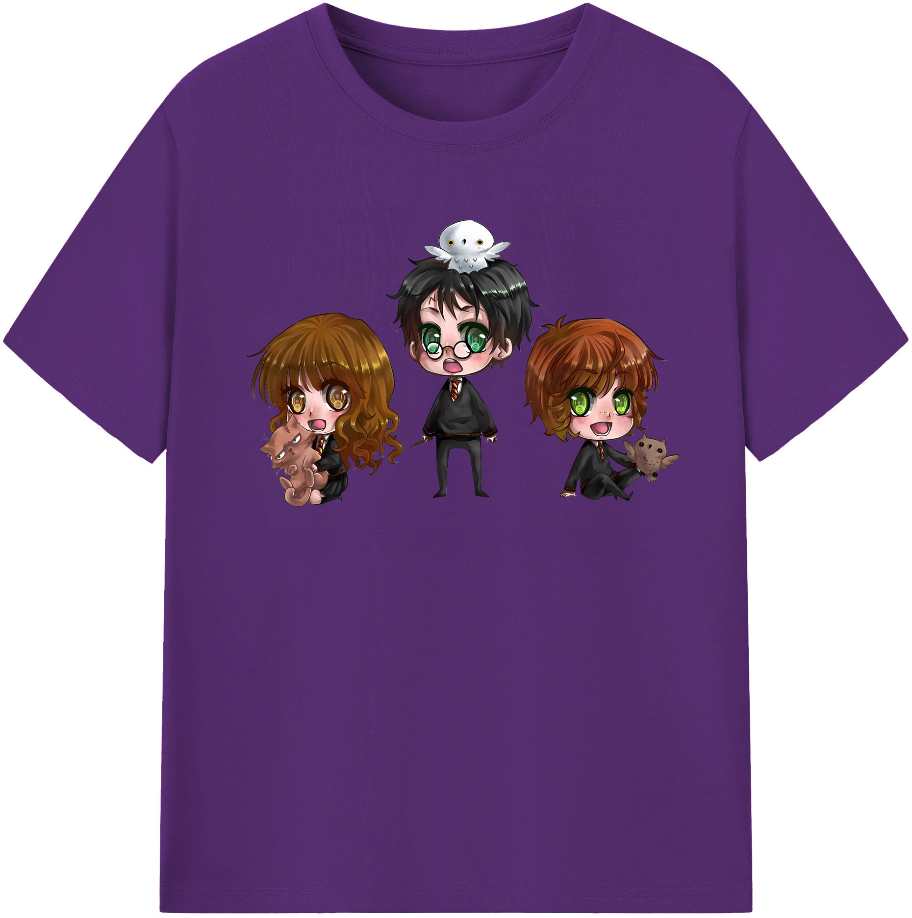 （画像用） Harry Potter ハリー・ポッターシリーズ 綿100％半袖Tシャツ（フロントプリント）