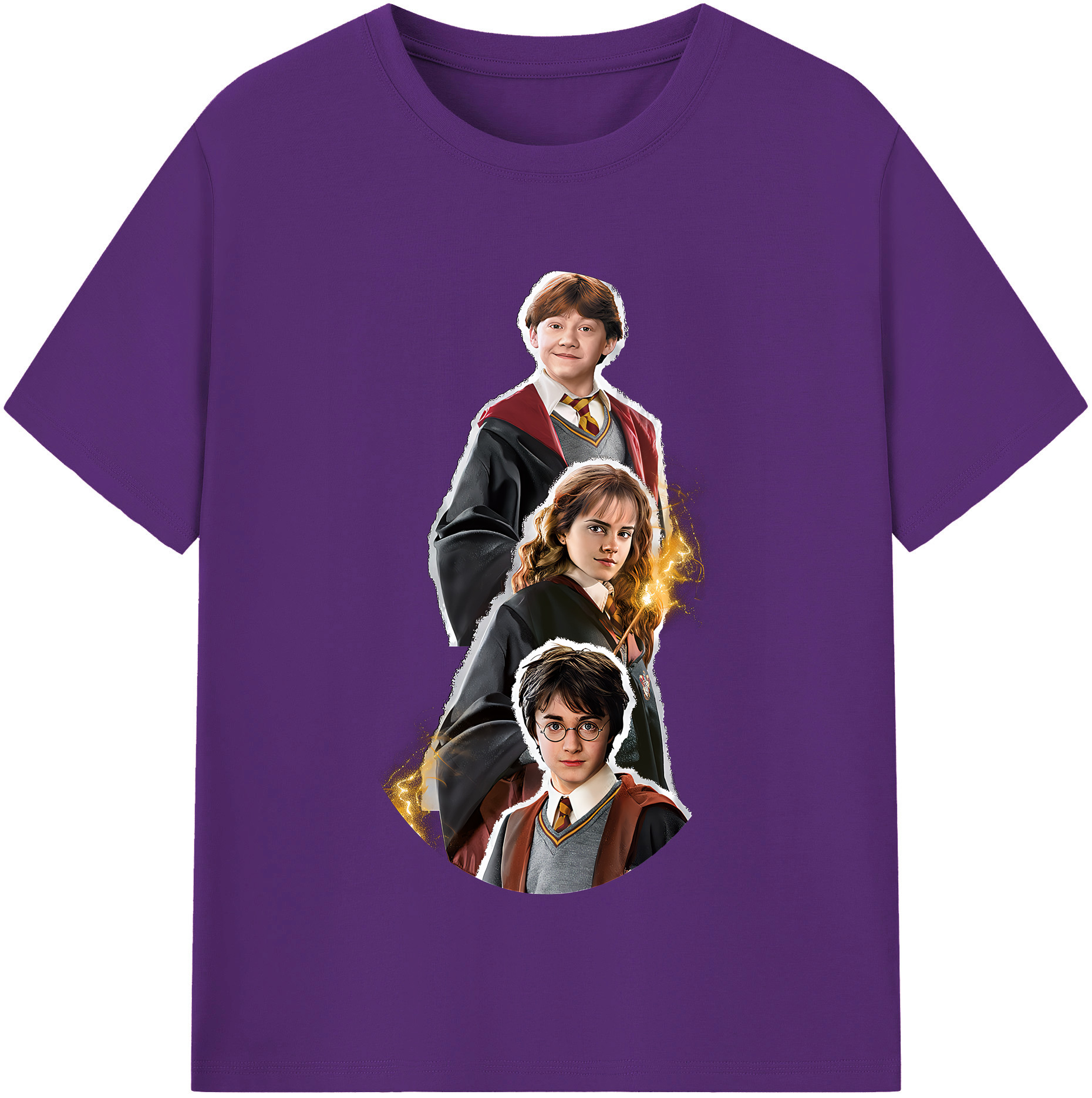 （画像用） Harry Potter ハリー・ポッターシリーズ 綿100％半袖Tシャツ（フロントプリント）