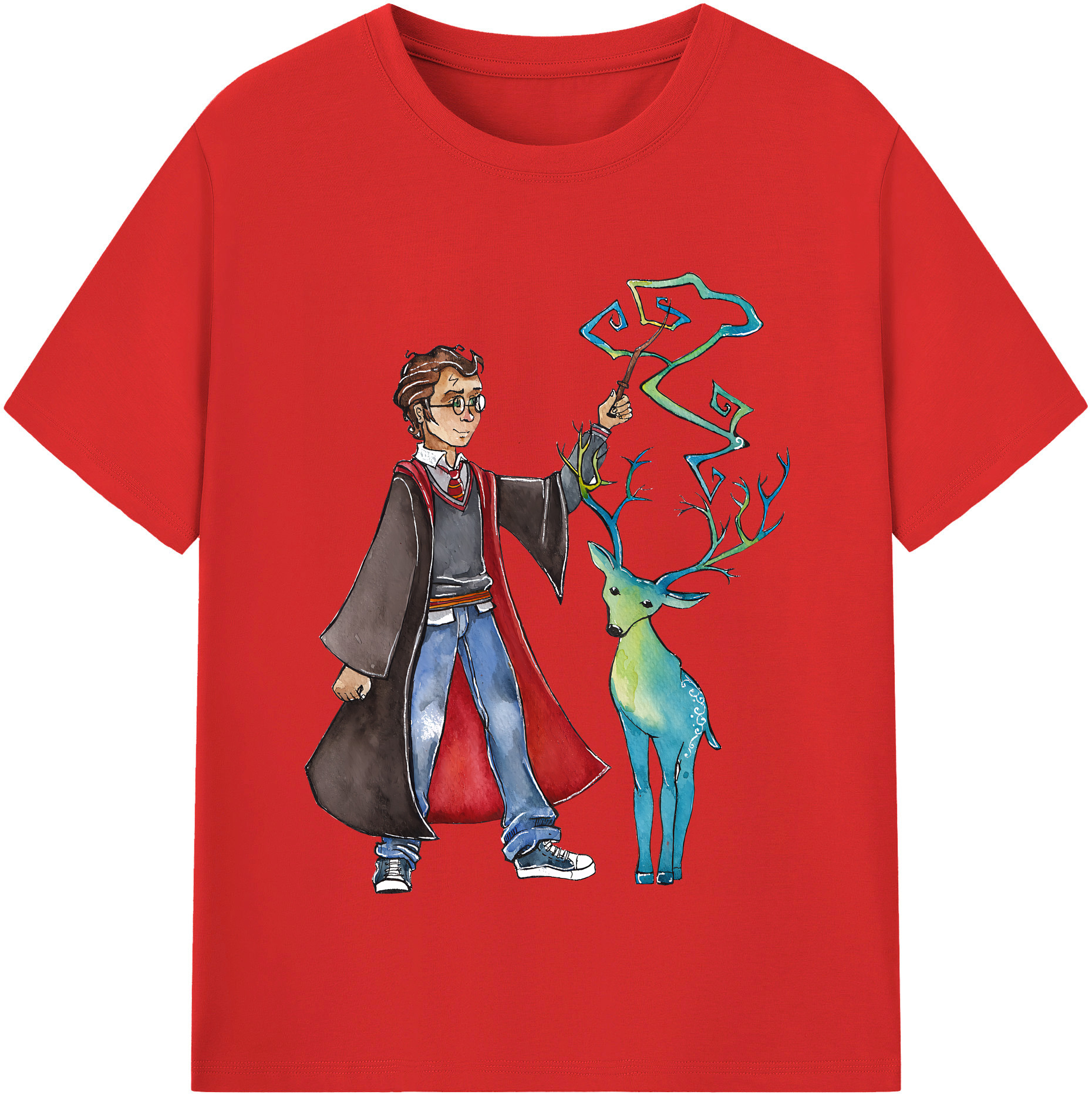 （画像用） Harry Potter ハリー・ポッターシリーズ 綿100％半袖Tシャツ（フロントプリント）