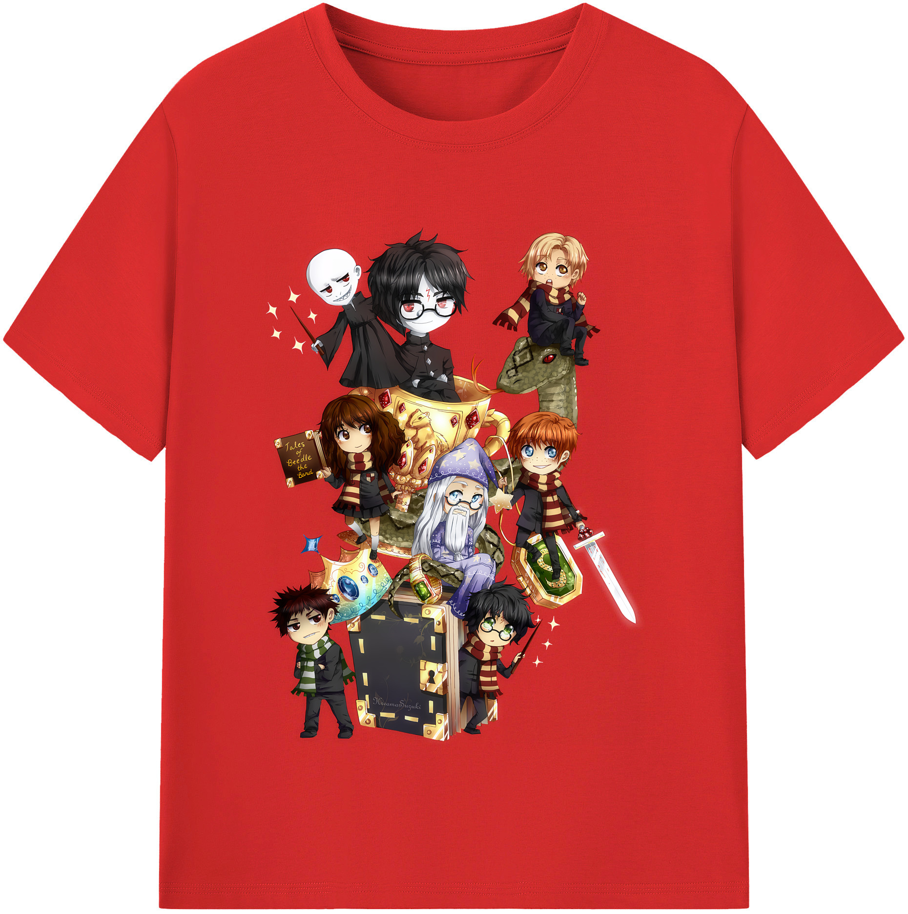 （画像用） Harry Potter ハリー・ポッターシリーズ 綿100％半袖Tシャツ（フロントプリント）