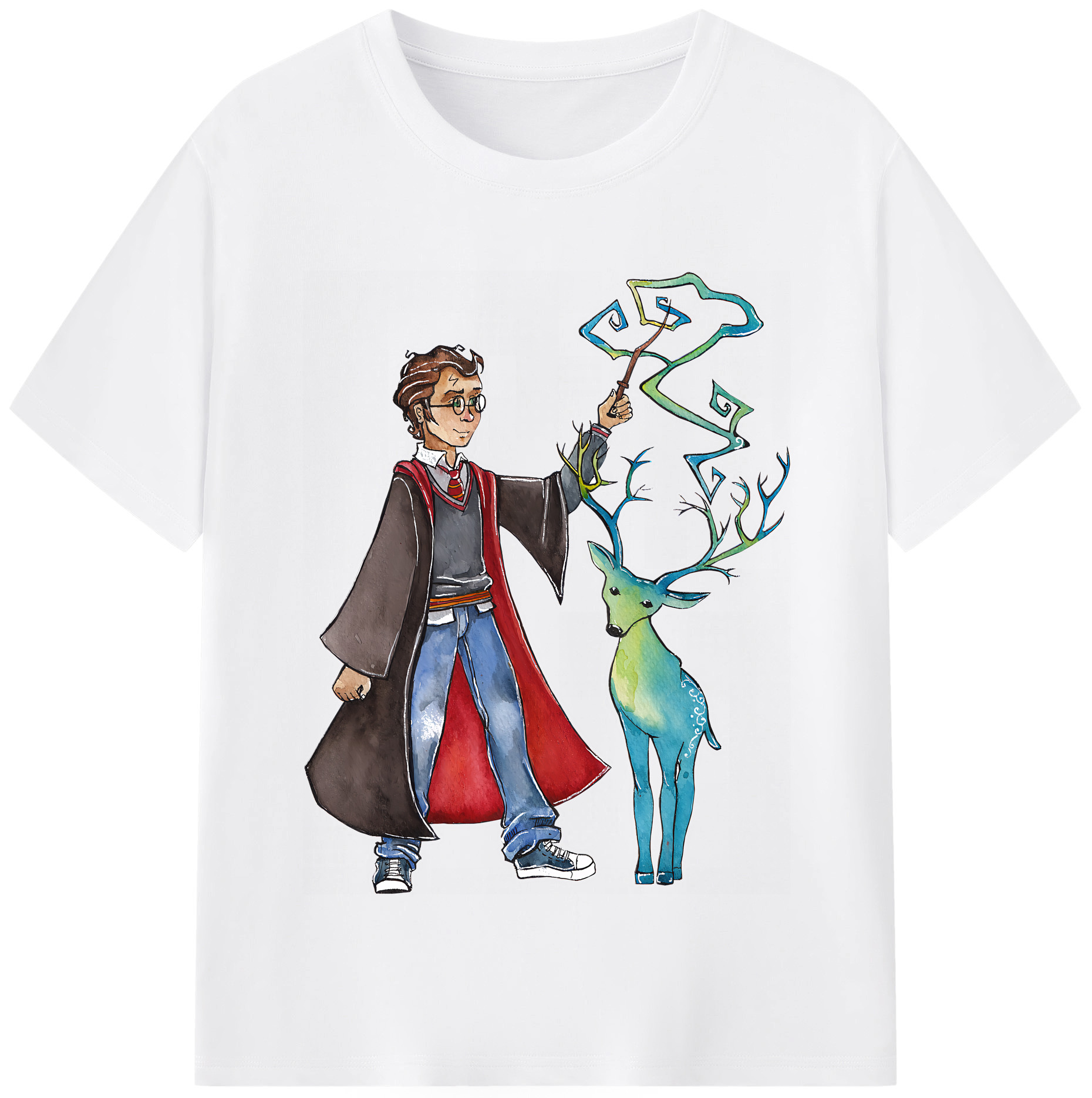 （画像用） Harry Potter ハリー・ポッターシリーズ 綿100％半袖Tシャツ（フロントプリント）