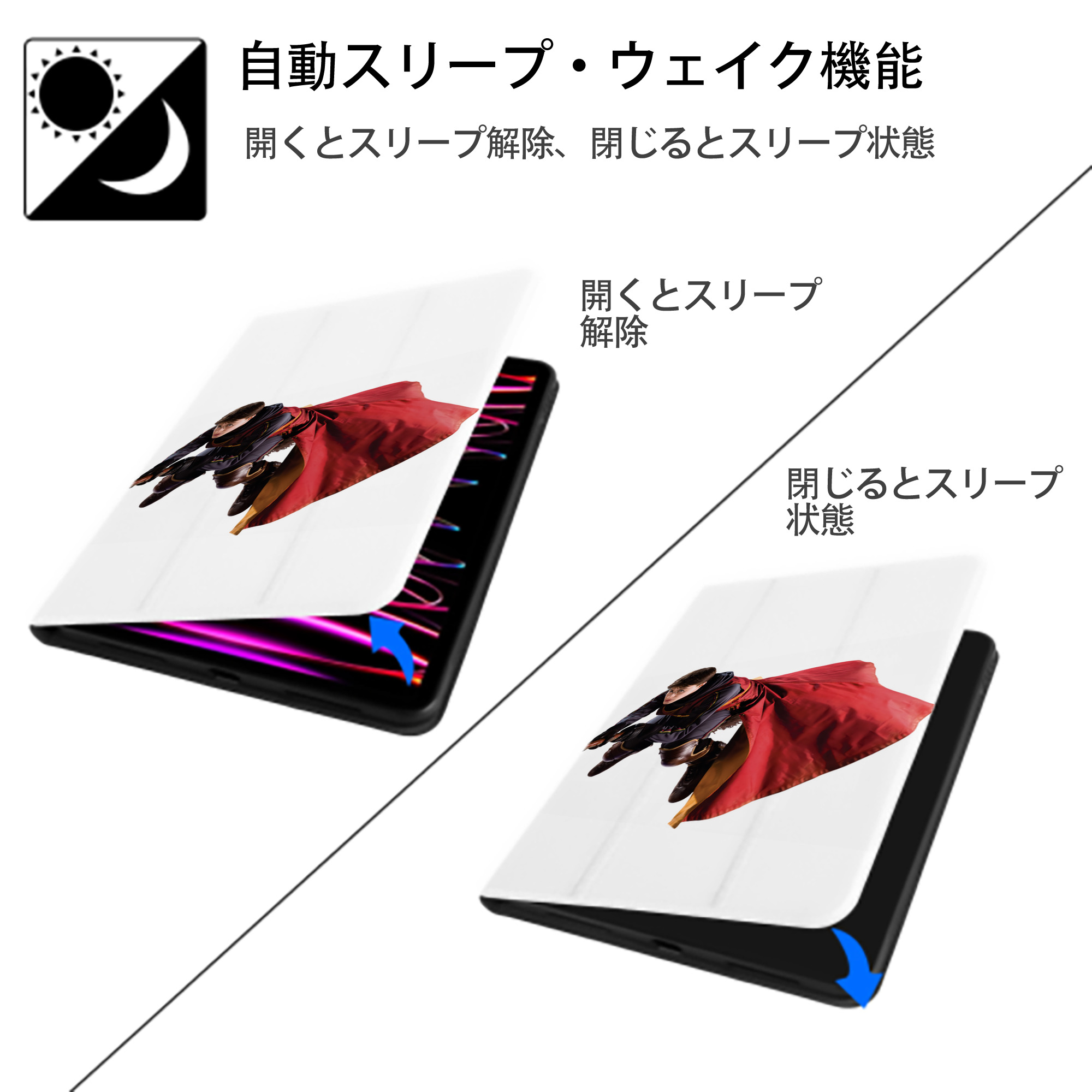 Harry Potter ハリー・ポッターシリーズ IPad ケース ペン収納付き 三つ折りスタンド PUレザー×シリコン 対応機種9.5/10.5/10.9インチ