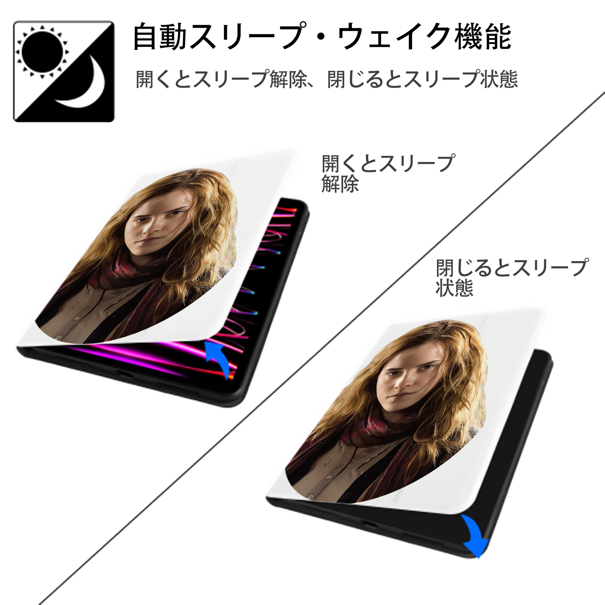 Harry Potter ハリー・ポッターシリーズ IPad ケース ペン収納付き 三つ折りスタンド PUレザー×シリコン 対応機種9.5/10.5/10.9インチ