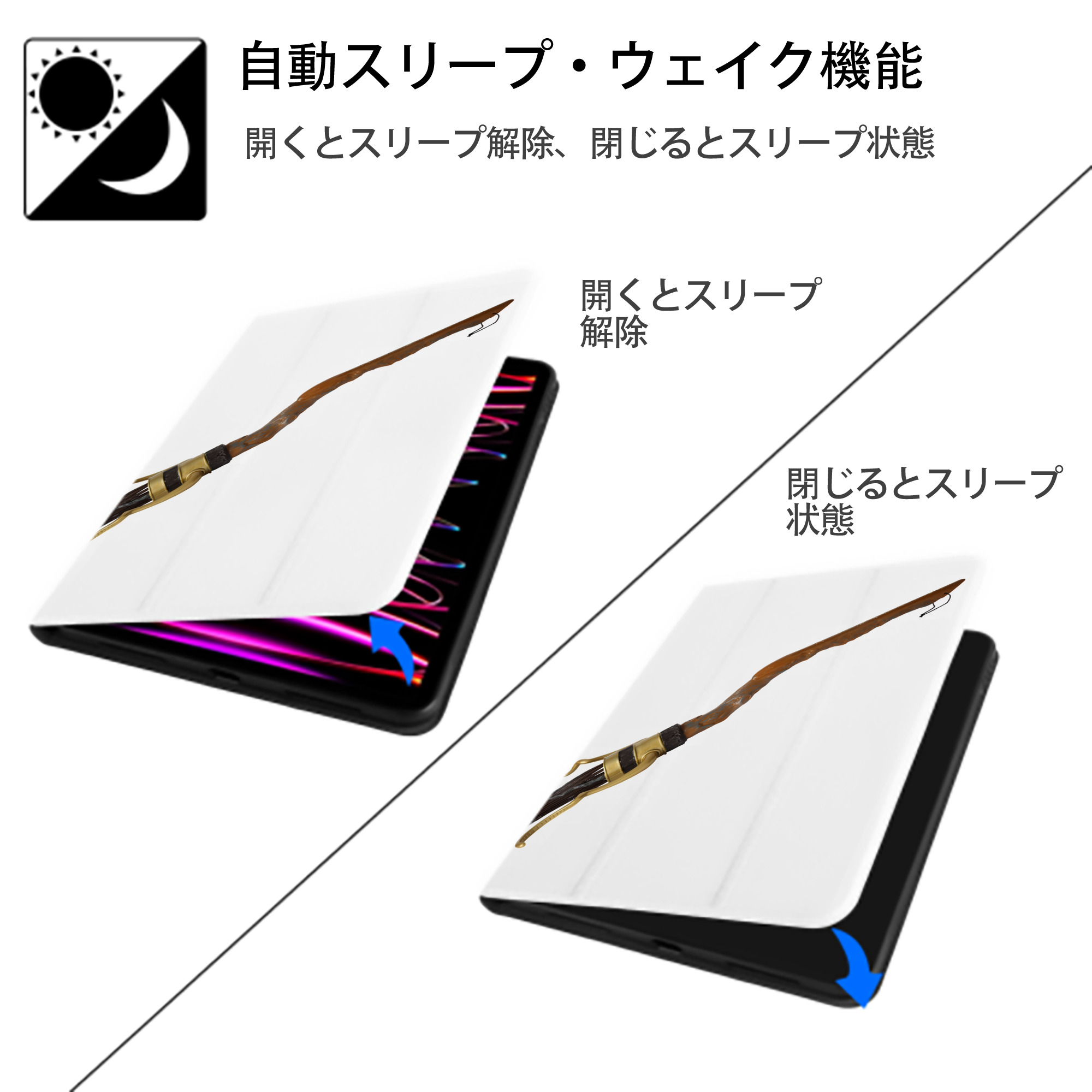 Harry Potter ハリー・ポッターシリーズ IPad ケース ペン収納付き 三つ折りスタンド PUレザー×シリコン 対応機種9.5/10.5/10.9インチ