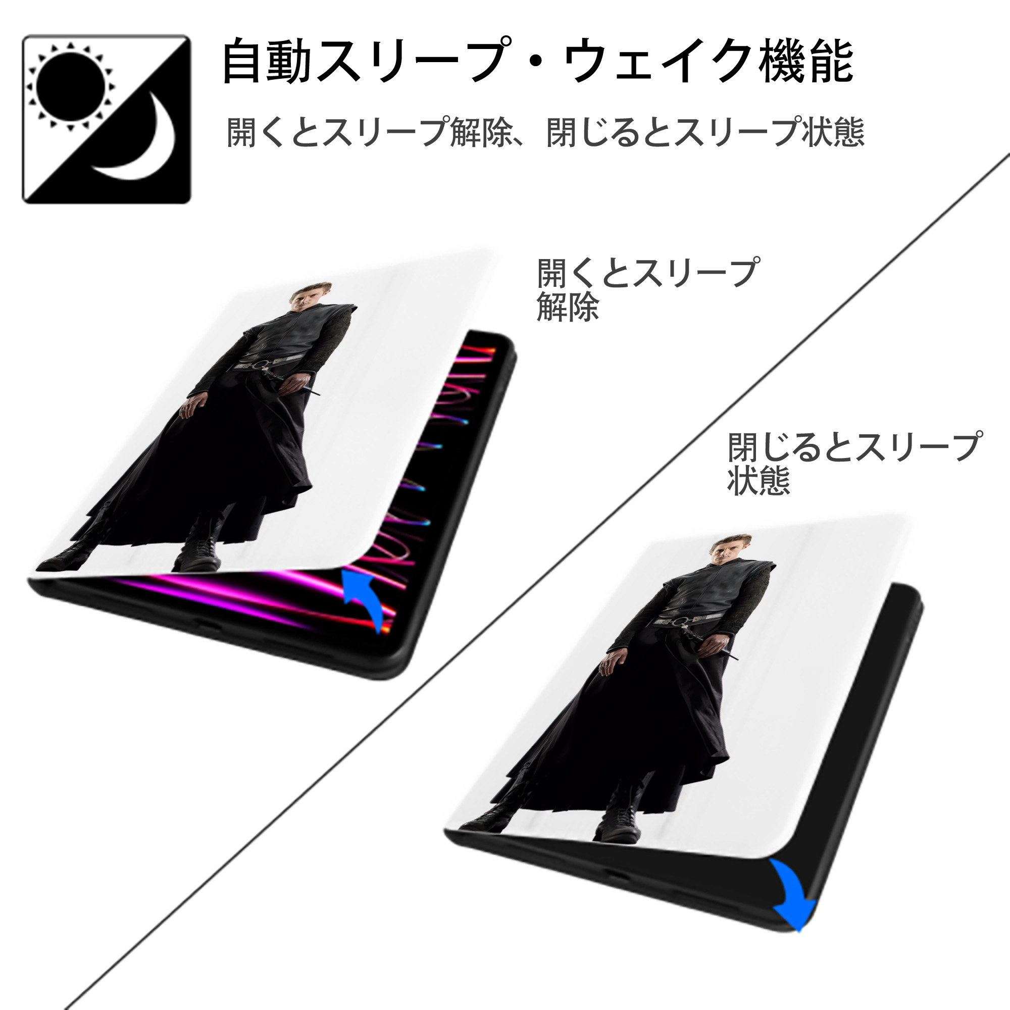 Harry Potter ハリー・ポッターシリーズ IPad ケース ペン収納付き 三つ折りスタンド PUレザー×シリコン 対応機種9.5/10.5/10.9インチ