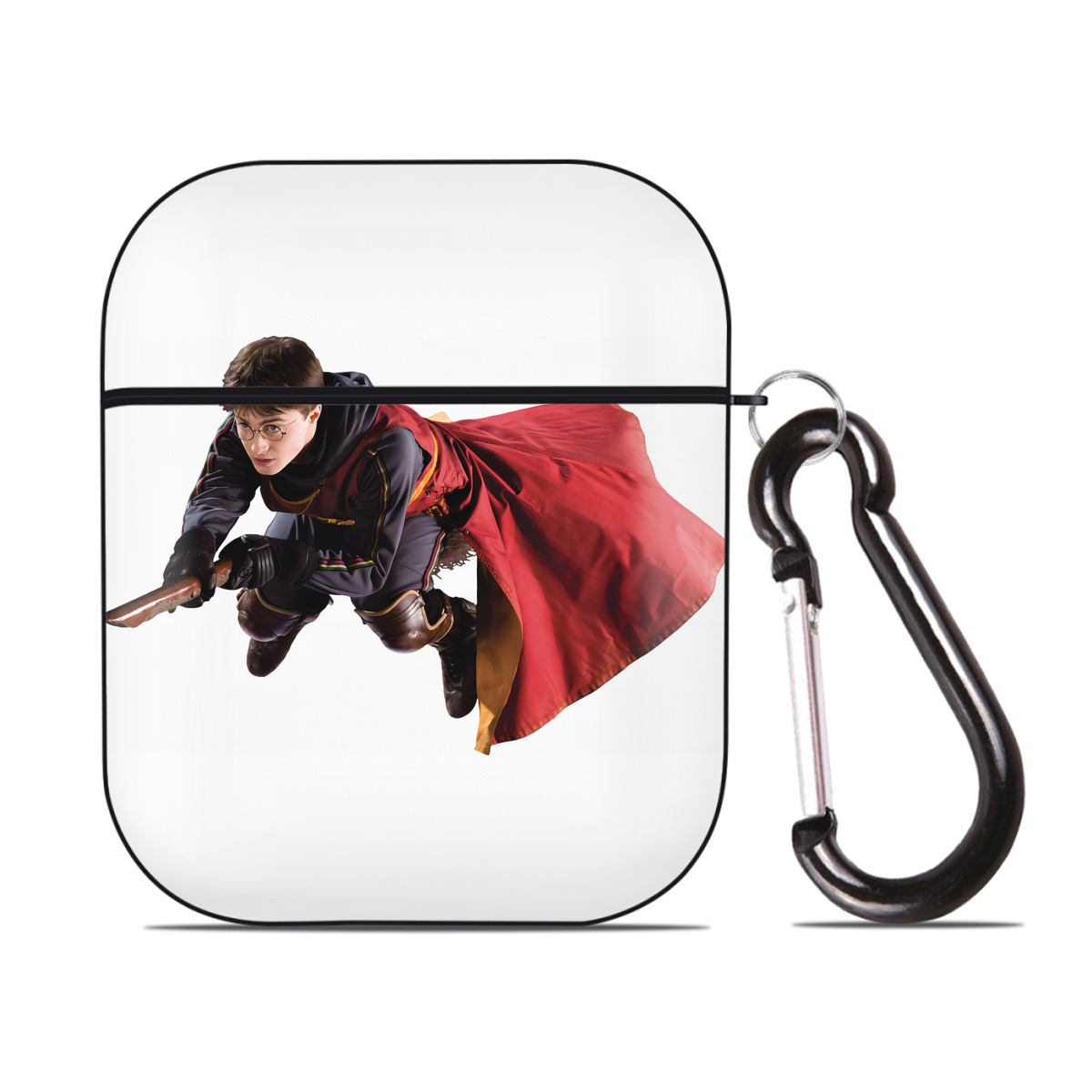 （画像用） Harry Potter ハリー・ポッターシリーズ AirPods 第2世代保護ケース ハードシェル ブラック 耐衝撃・防指紋・カラビナ付き