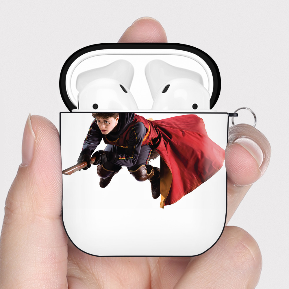 （画像用） Harry Potter ハリー・ポッターシリーズ AirPods 第2世代保護ケース ハードシェル ブラック 耐衝撃・防指紋・カラビナ付き
