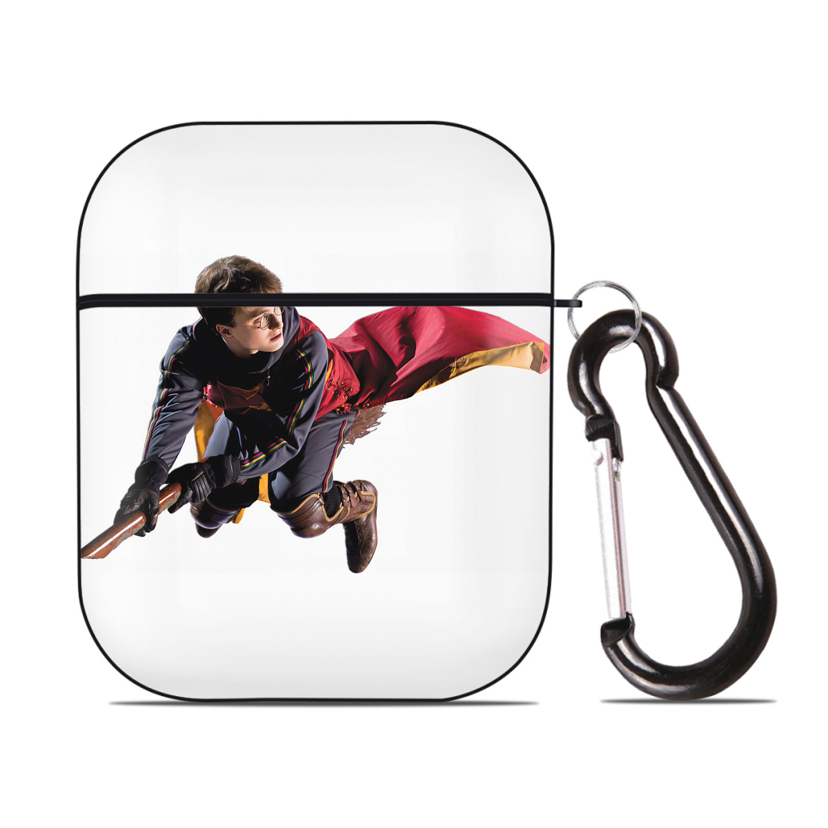 （画像用） Harry Potter ハリー・ポッターシリーズ AirPods 第2世代保護ケース ハードシェル ブラック 耐衝撃・防指紋・カラビナ付き