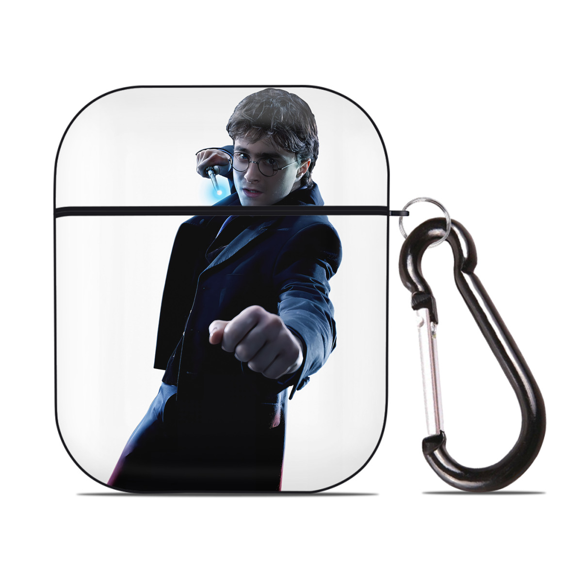（画像用） Harry Potter ハリー・ポッターシリーズ AirPods 第2世代保護ケース ハードシェル ブラック 耐衝撃・防指紋・カラビナ付き