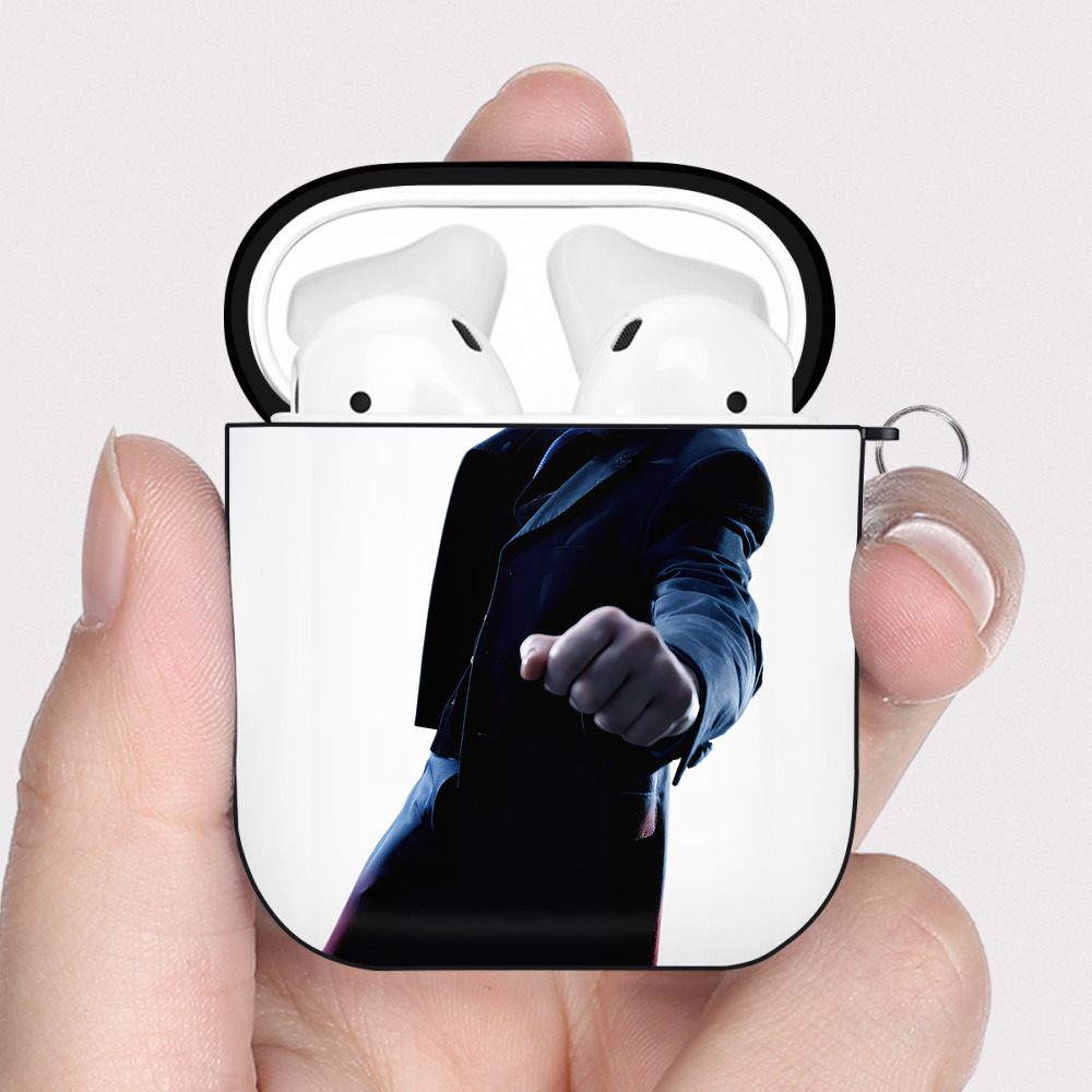 （画像用） Harry Potter ハリー・ポッターシリーズ AirPods 第2世代保護ケース ハードシェル ブラック 耐衝撃・防指紋・カラビナ付き