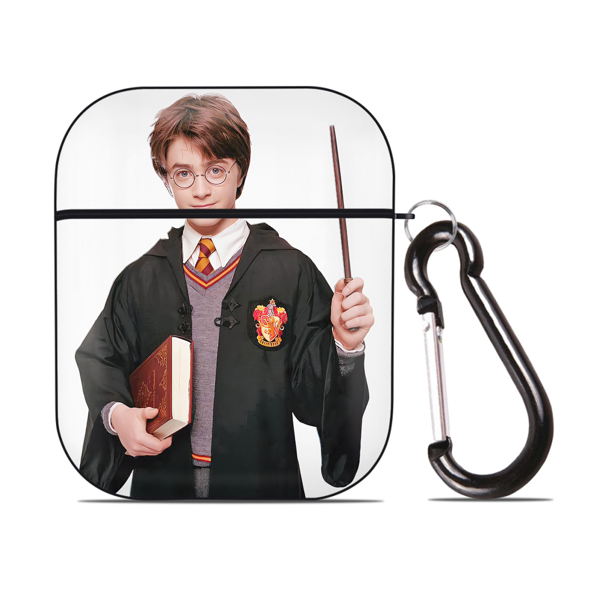 （画像用） Harry Potter ハリー・ポッターシリーズ AirPods 第2世代保護ケース ハードシェル ブラック 耐衝撃・防指紋・カラビナ付き