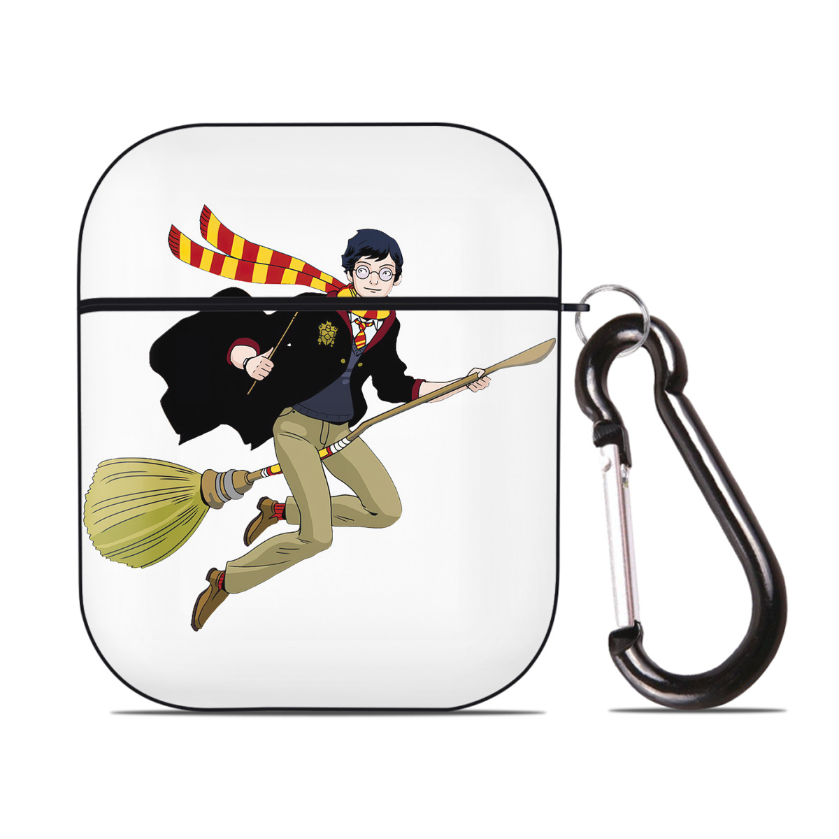 （画像用） Harry Potter ハリー・ポッターシリーズ AirPods 第2世代保護ケース ハードシェル ブラック 耐衝撃・防指紋・カラビナ付き